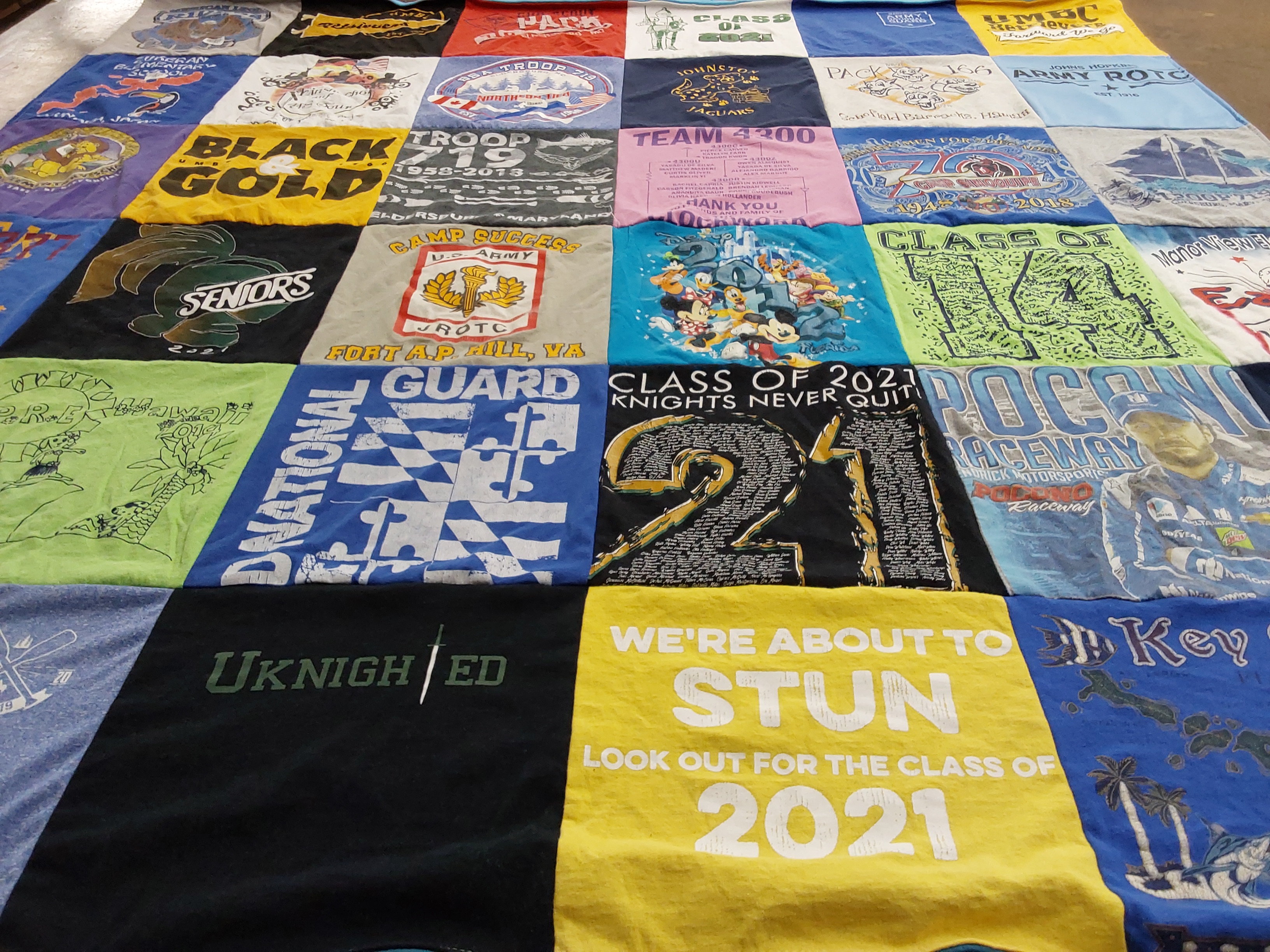 T-shirt quilt from fort a.p. hill, pocono raceway by Shain from MD