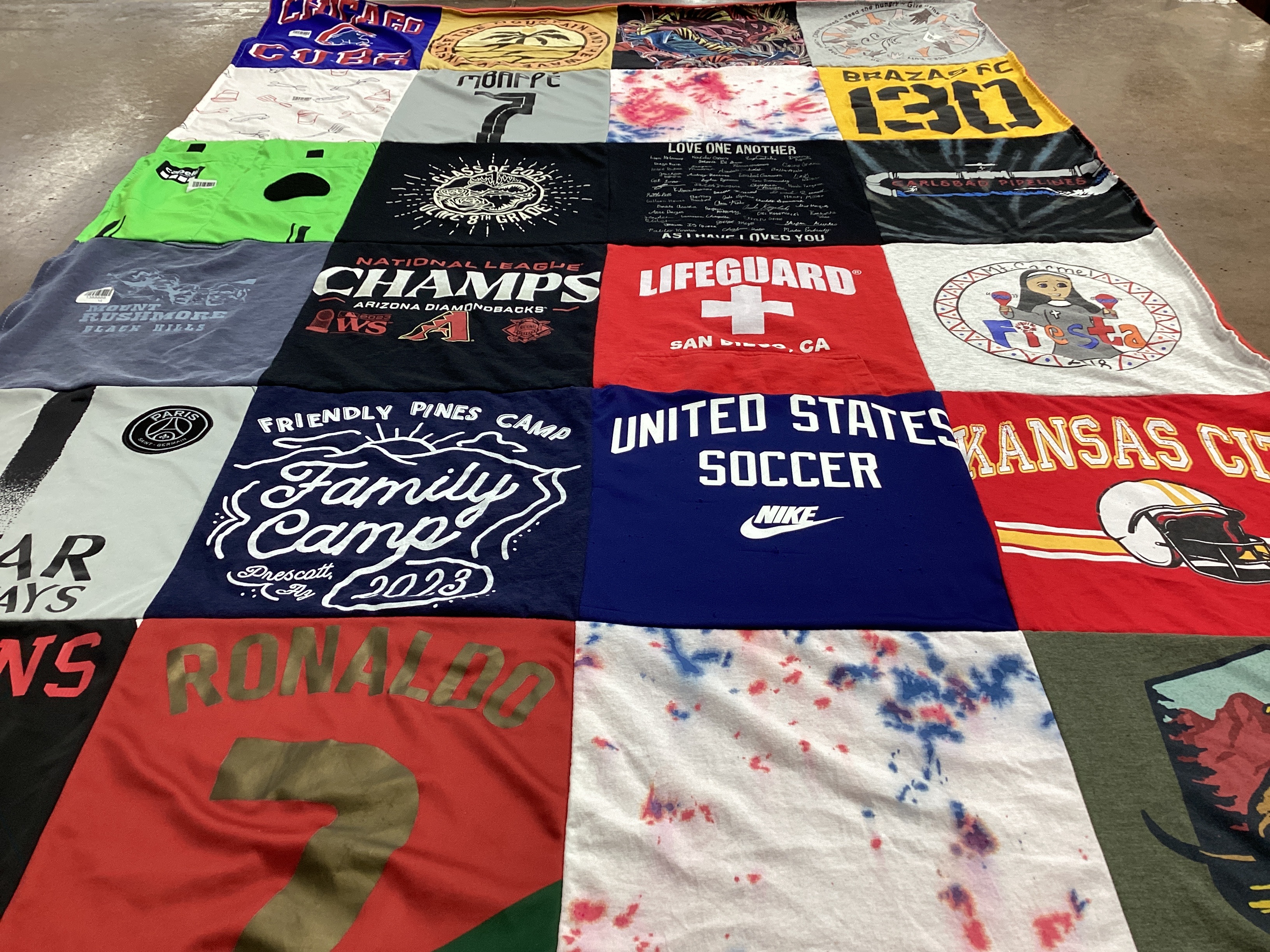 T-shirt quilt featuring kansas city chiefs, arizona diamondbacks by dana from AZ