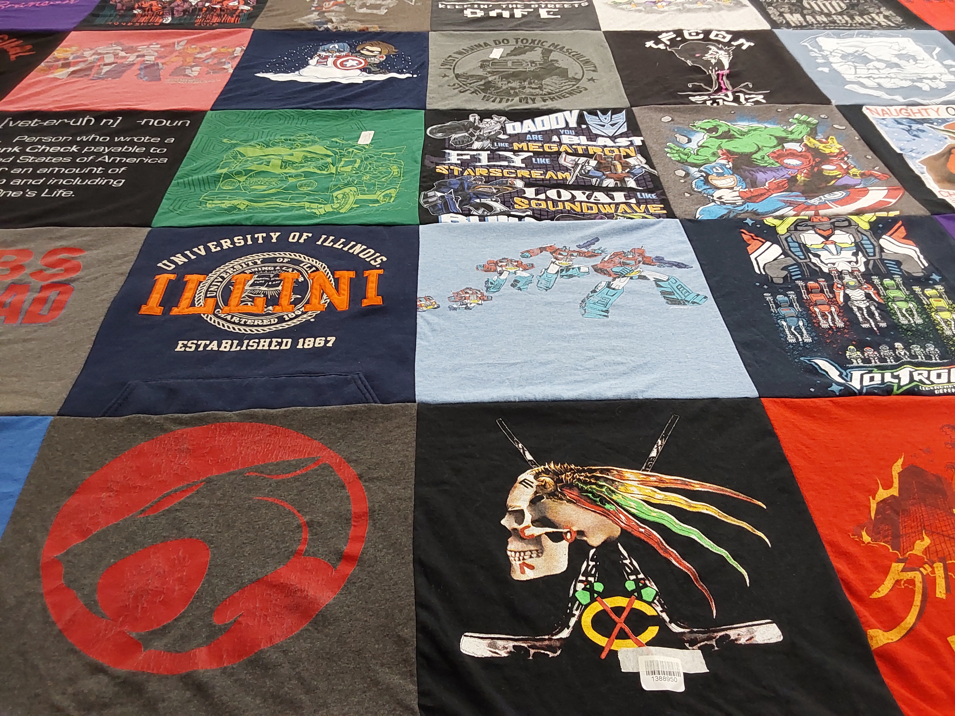 T-shirt quilt from university of illinois by Peter from IL