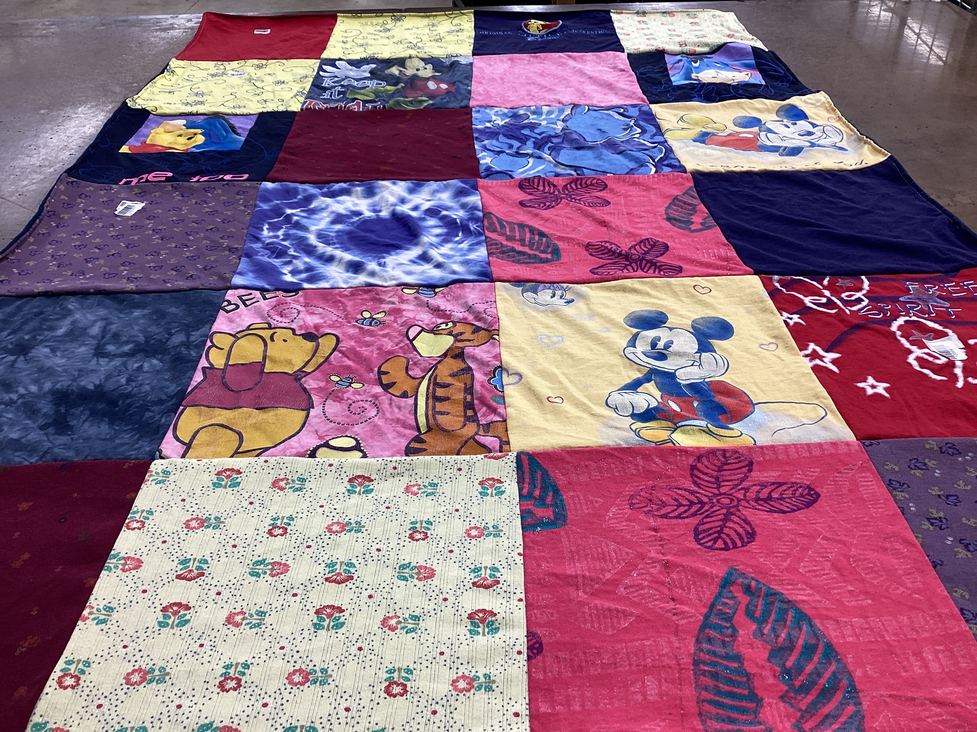 T-shirt quilt with disney characters, cartoons themes by Debra from AZ