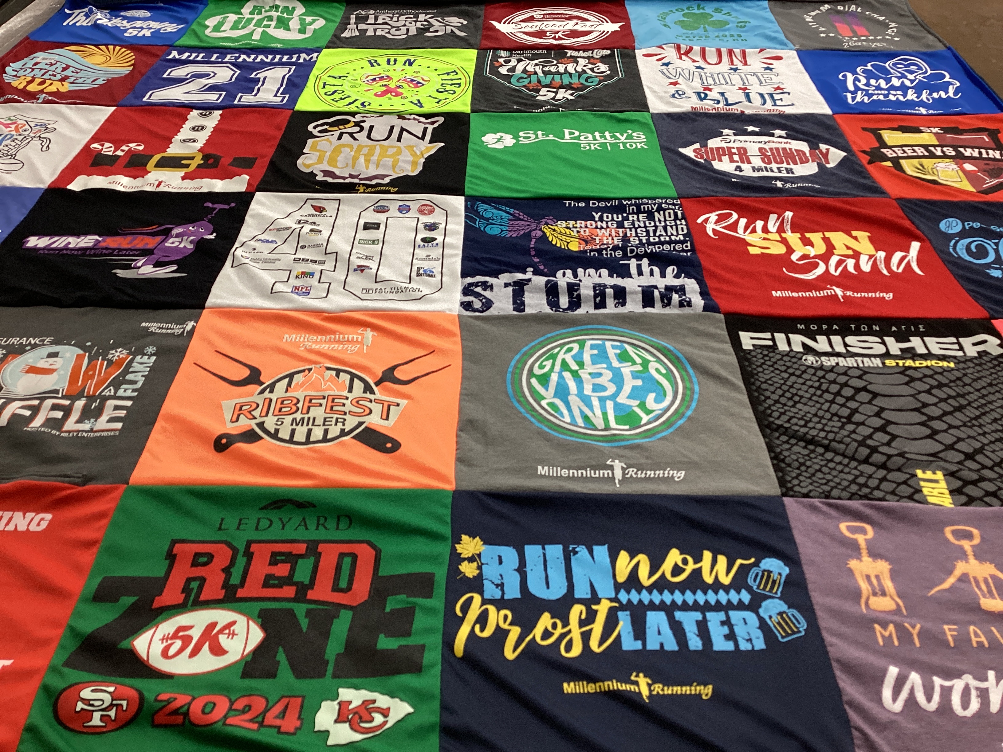 T-shirt quilt featuring kansas city chiefs, san francisco 49ers by Patti from NH