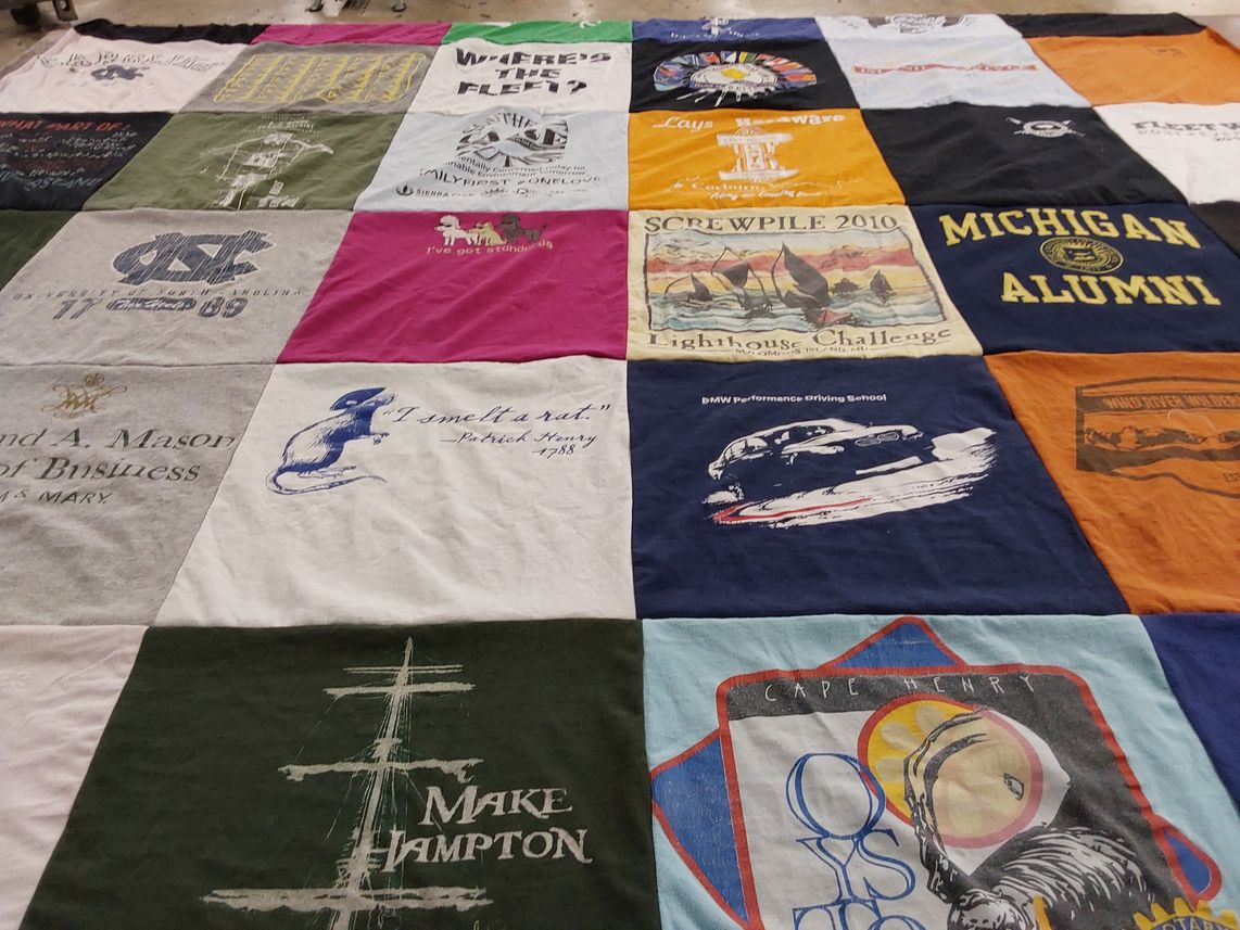 T-shirt quilt from william and mary university by Ann from VA