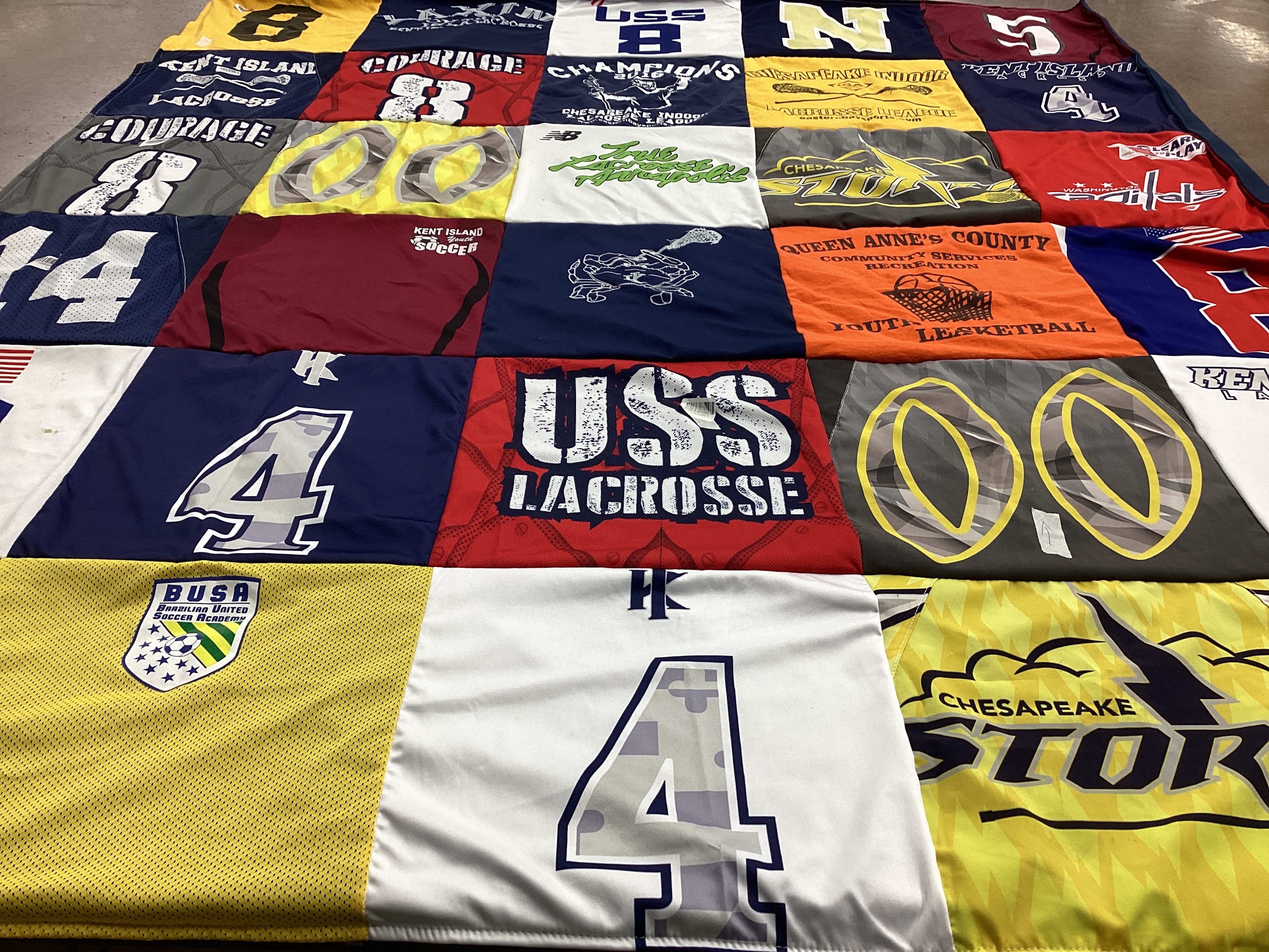 T-shirt quilt featuring chesapeake storm by Holly from MD