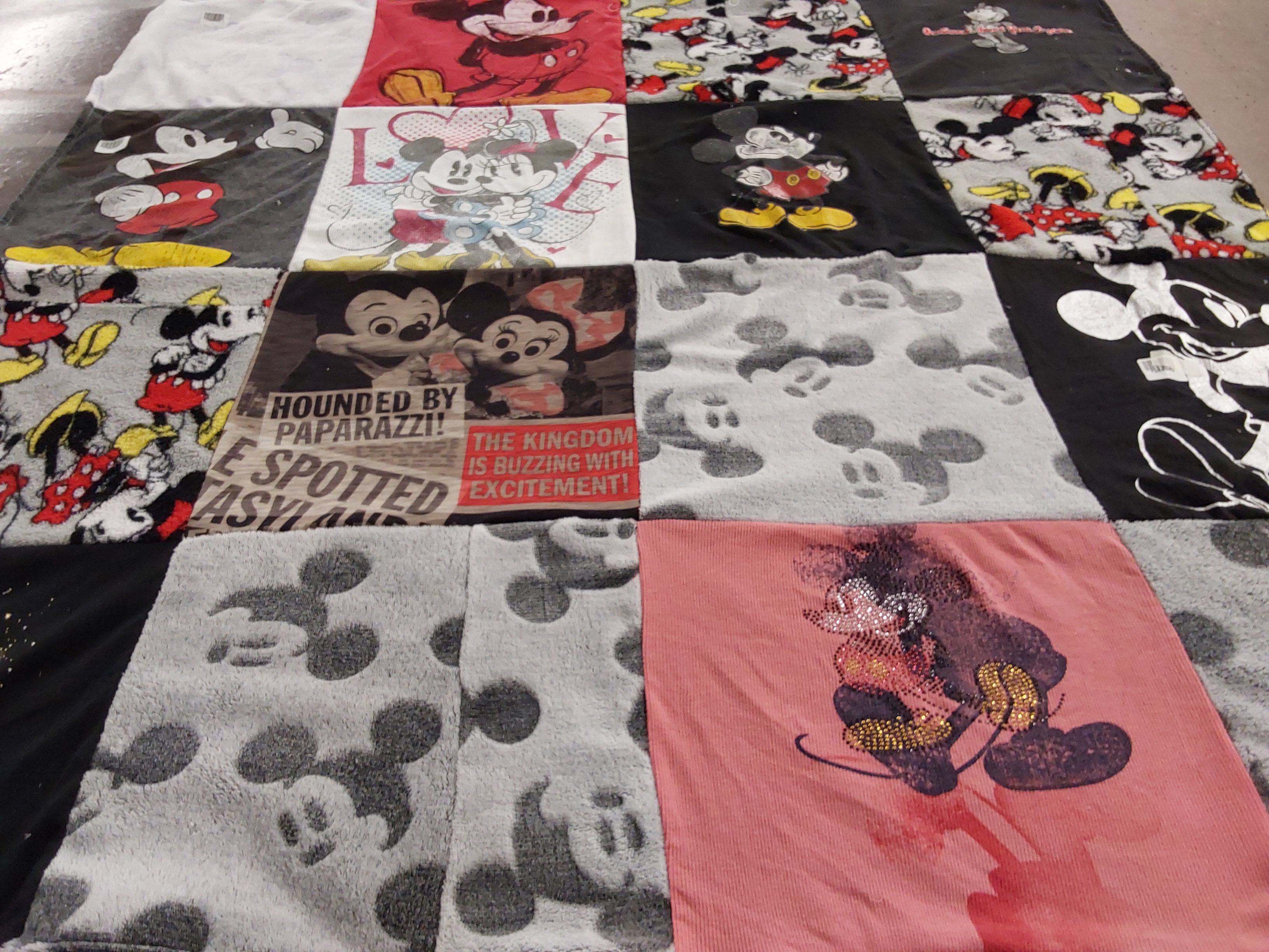 T-shirt quilt with disney, animation themes by Elizabeth from NV