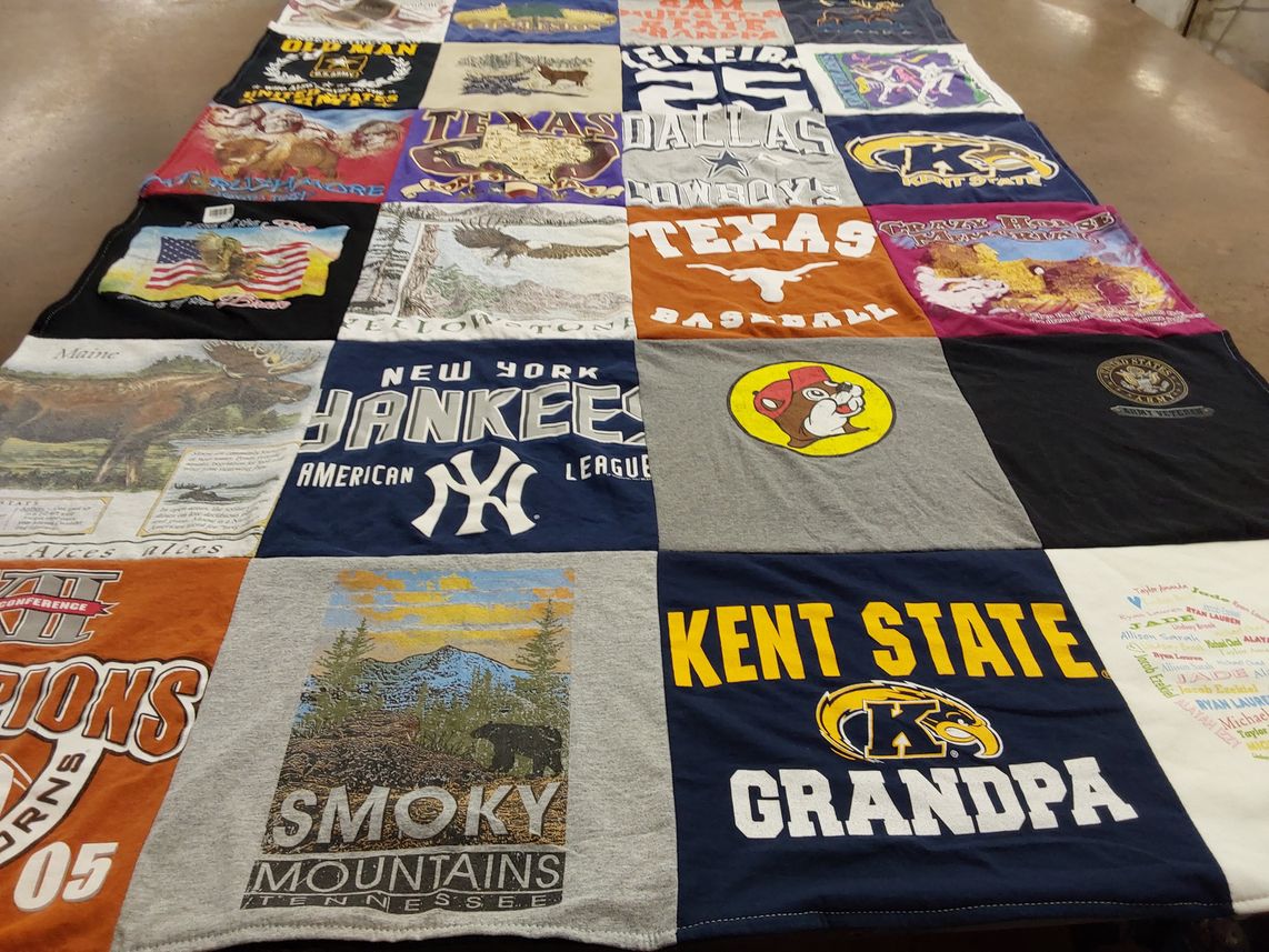 T-shirt quilt featuring new york yankees, dallas cowboys by Donna from TX