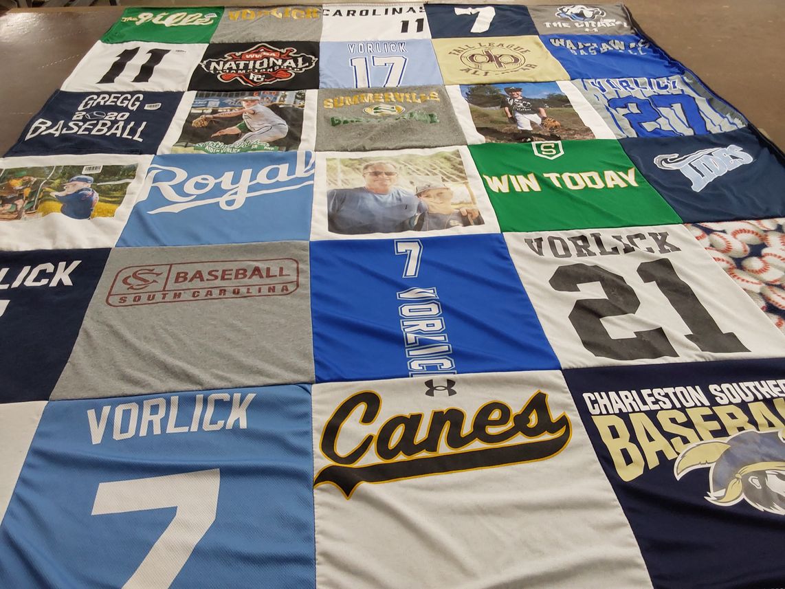 T-shirt quilt featuring charleston southern university baseball by Shannon from SC