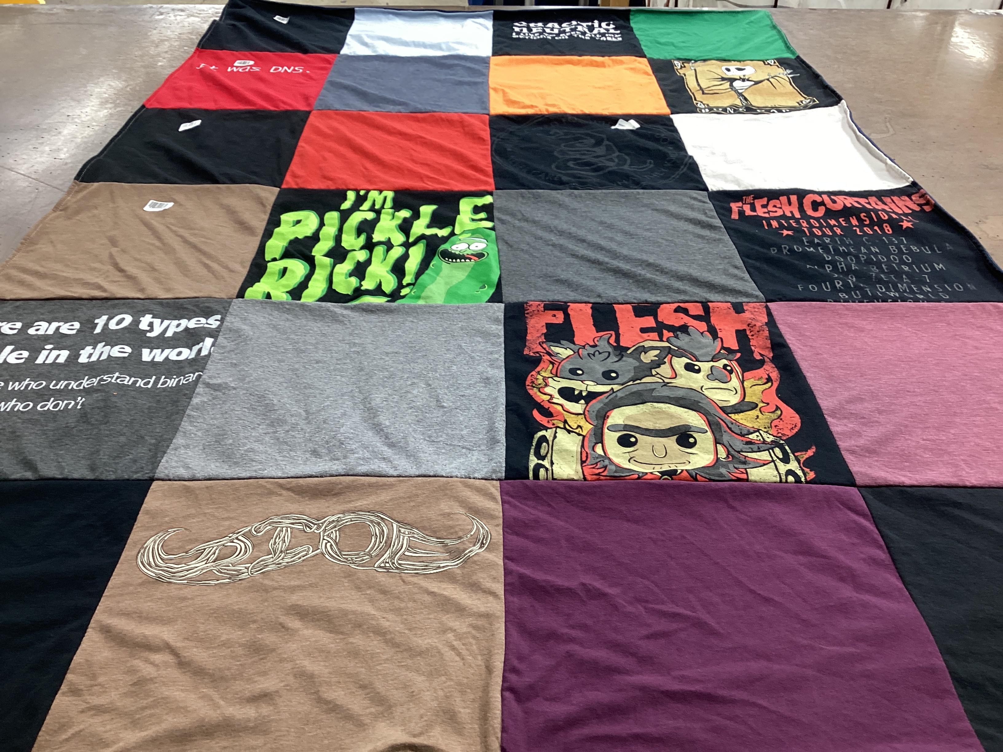 T-shirt quilt with cartoons, comics themes by Shannon from TN