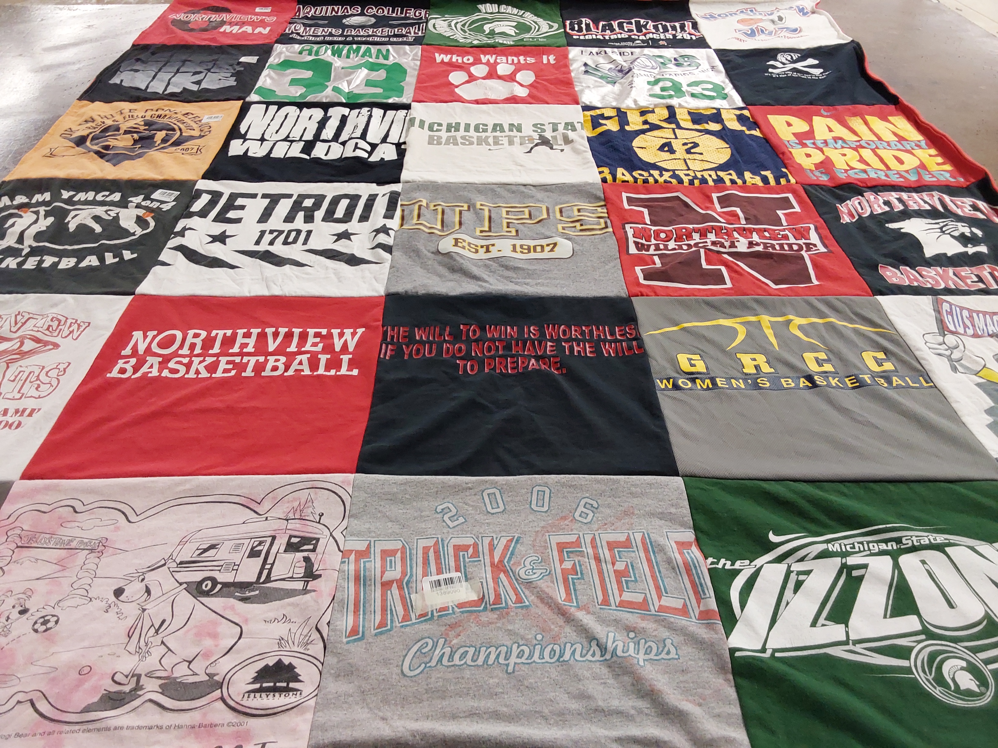 T-shirt quilt featuring northview wildcats, northview basketball by Patricia from MI