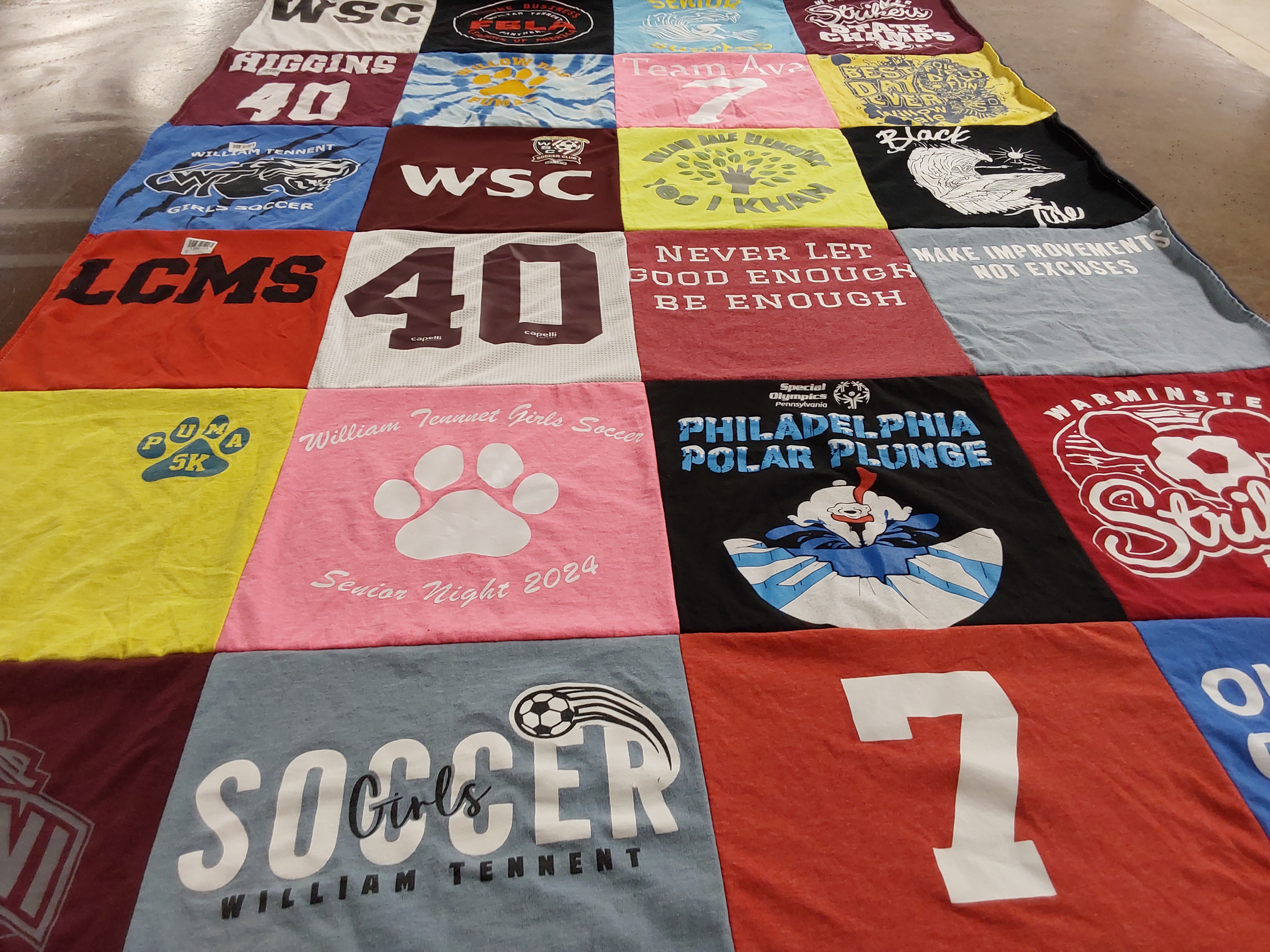 T-shirt quilt featuring william tennent girls soccer, warminster strikers by Lori from PA