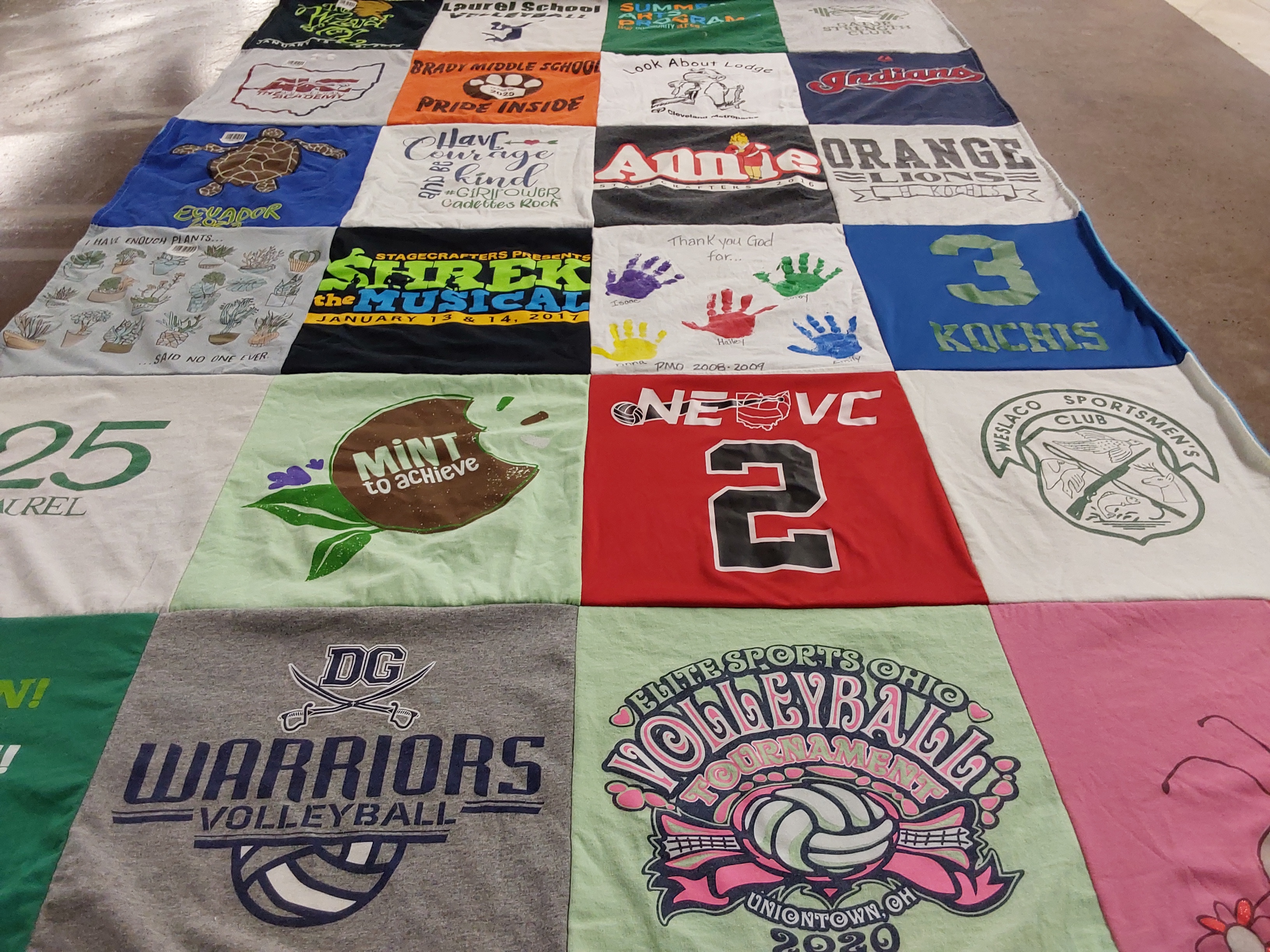 T-shirt quilt featuring warriors volleyball, indiana lions by Laura from OH