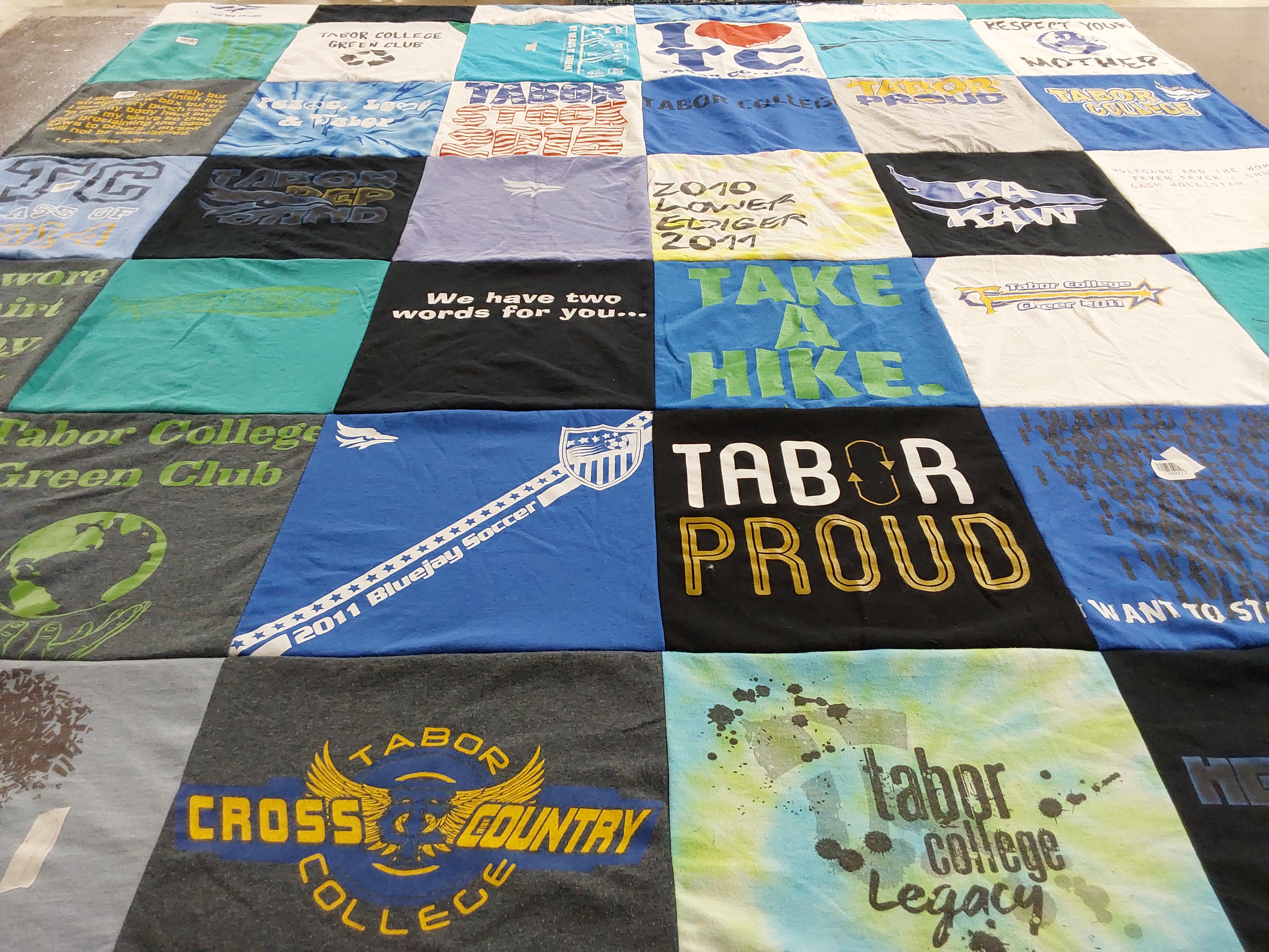 T-shirt quilt featuring tabor college cross country, tabor college soccer by Deidre from KS
