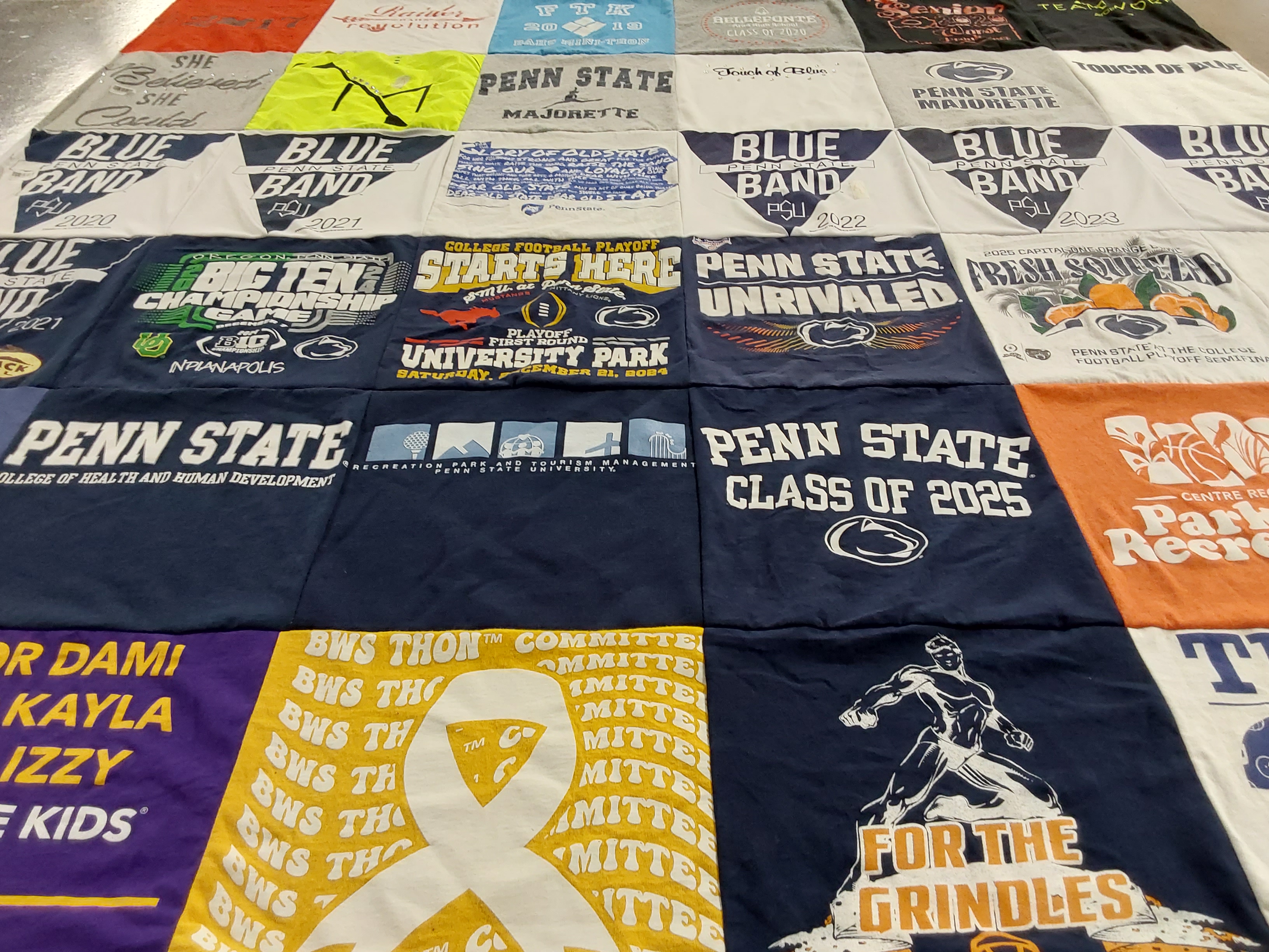 T-shirt quilt from penn state university by Heather from PA