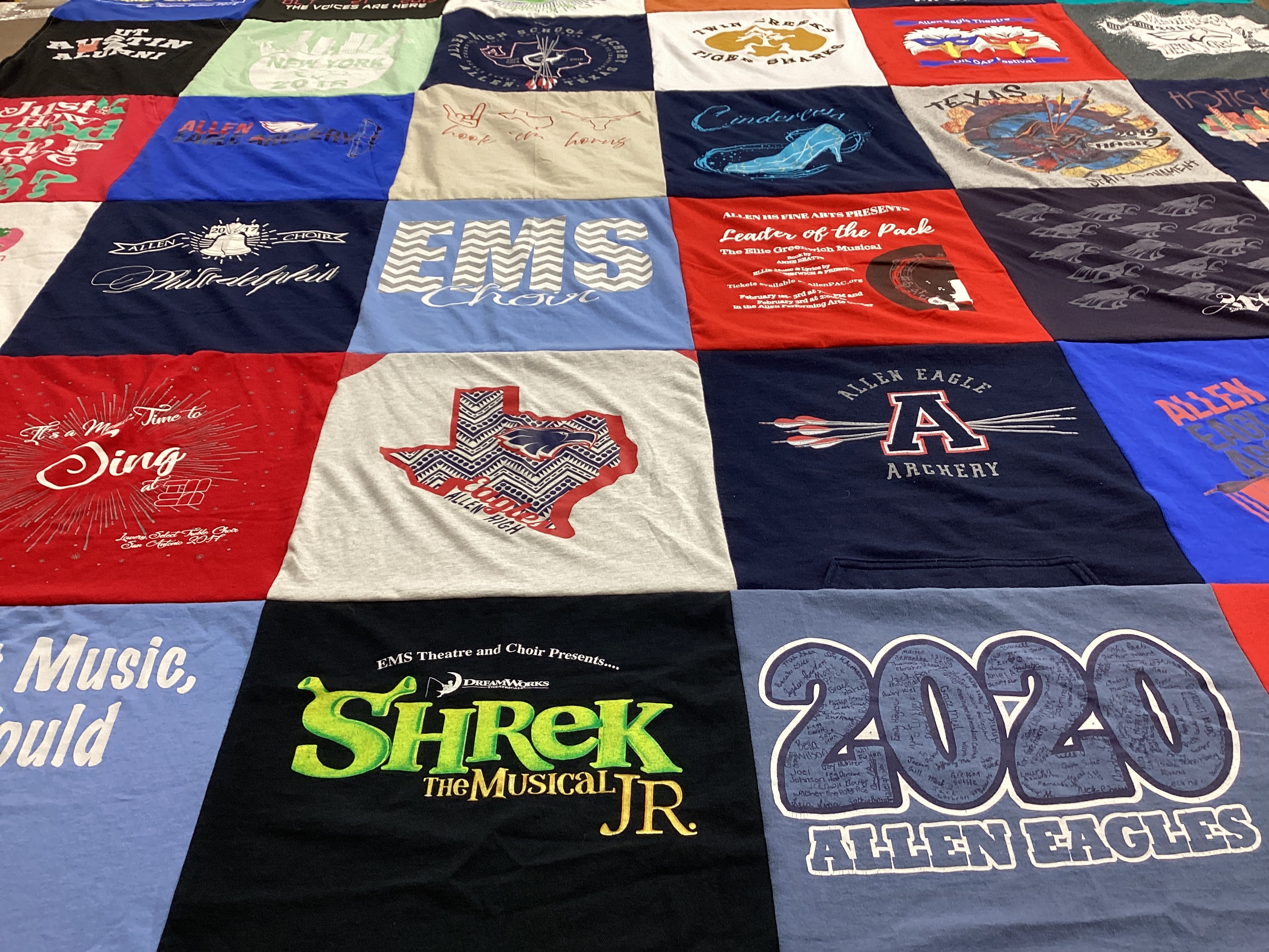 T-shirt quilt featuring allen eagles by Melissa from TX