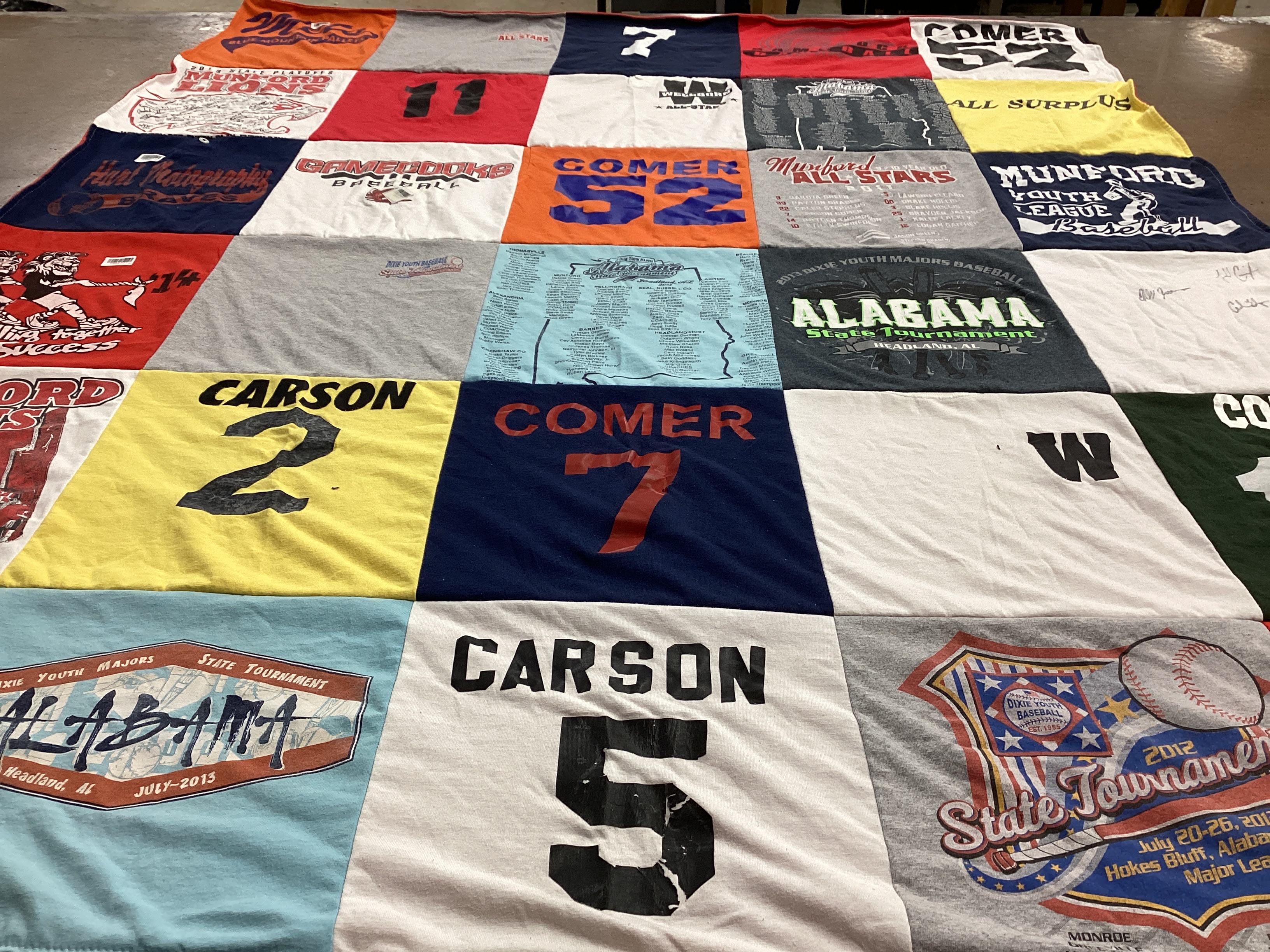 T-shirt quilt featuring munford youth stars, comer all stars by Misty from AL