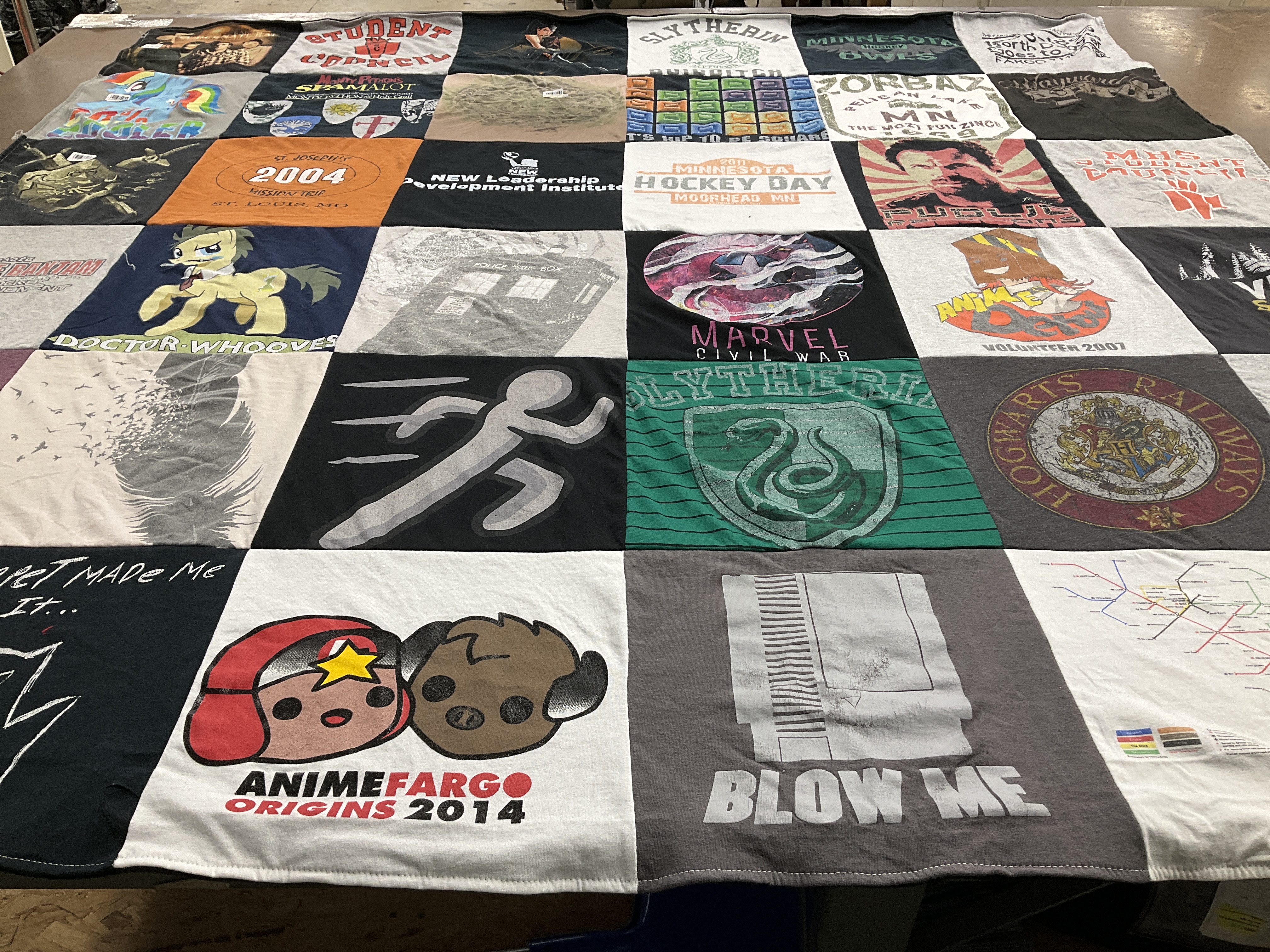 T-shirt quilt featuring minnesota state university moorhead hockey team by Maddison from MN