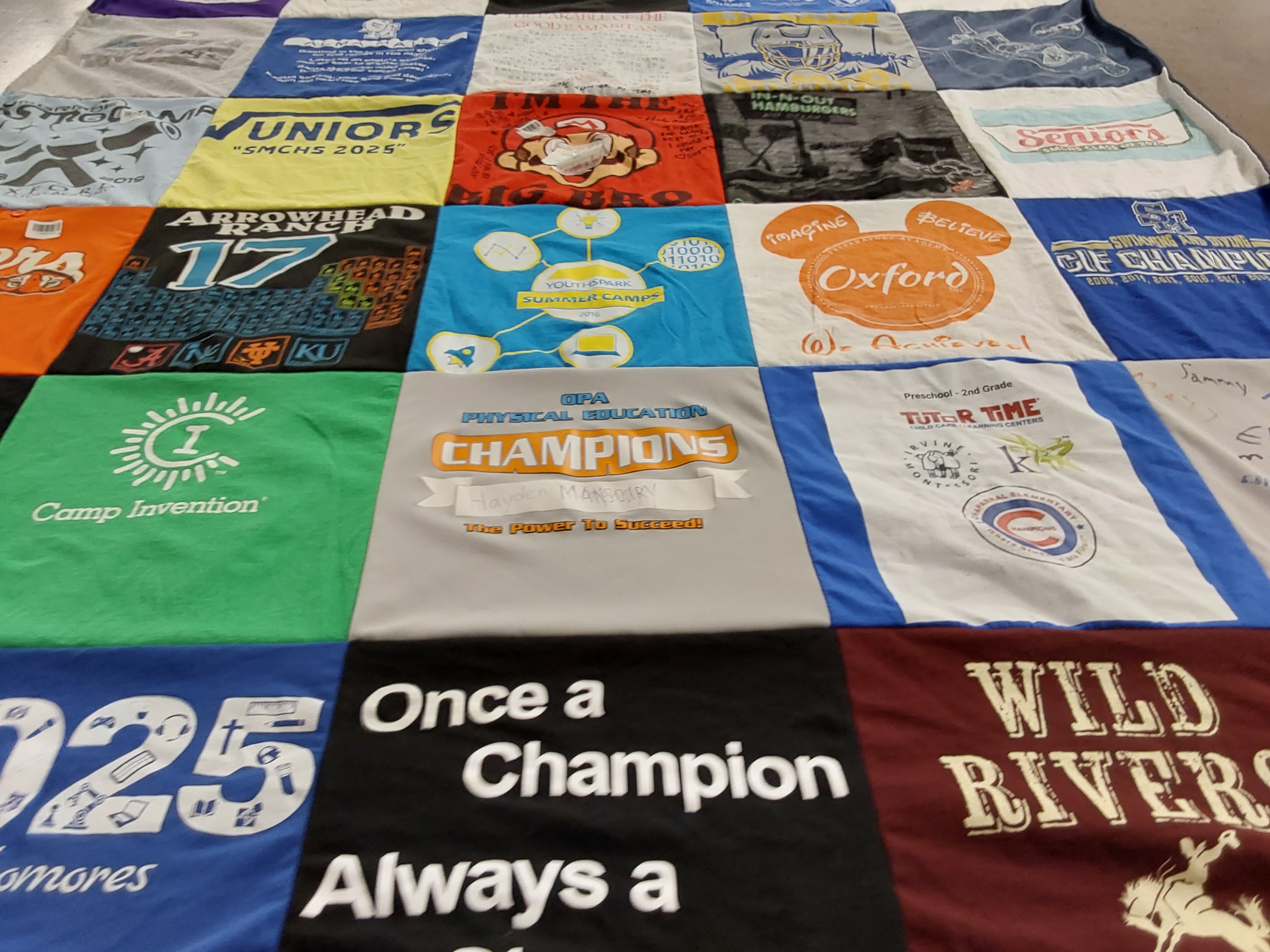 T-shirt quilt featuring santa margarita catholic high school football, high school by Hayden from CA