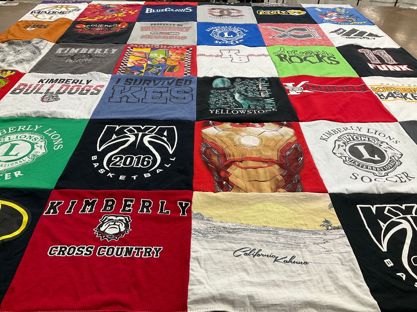 T-shirt quilt featuring kimberly lions soccer, kimberly bulldogs by susan from ID
