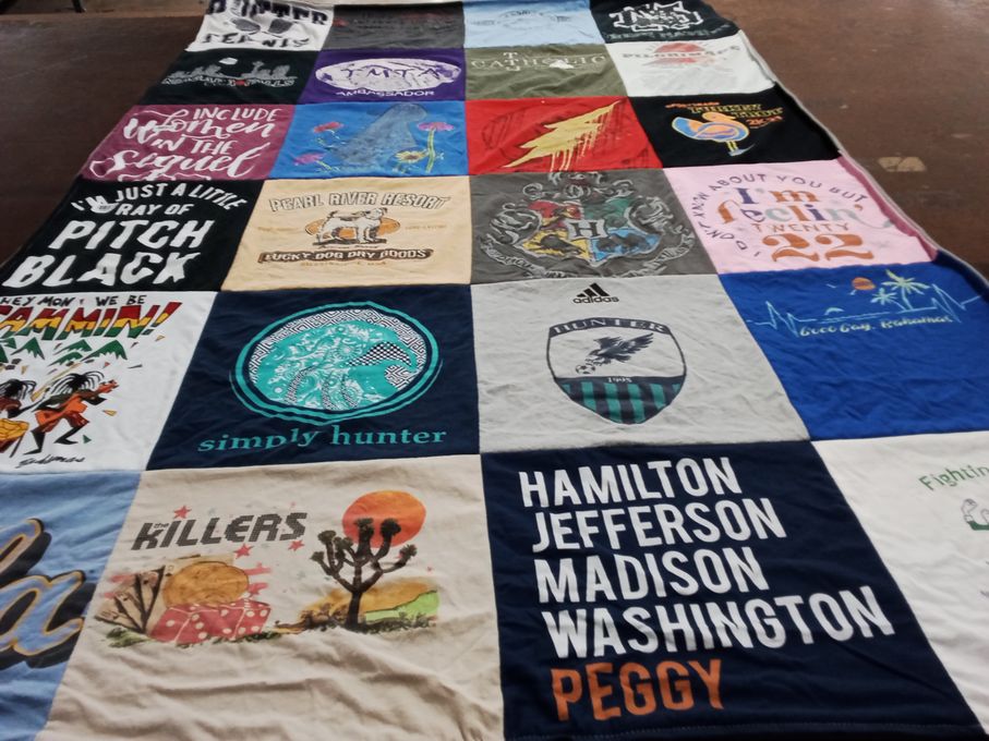 T-shirt quilt featuring hunter college soccer team by Elizabeth from TN