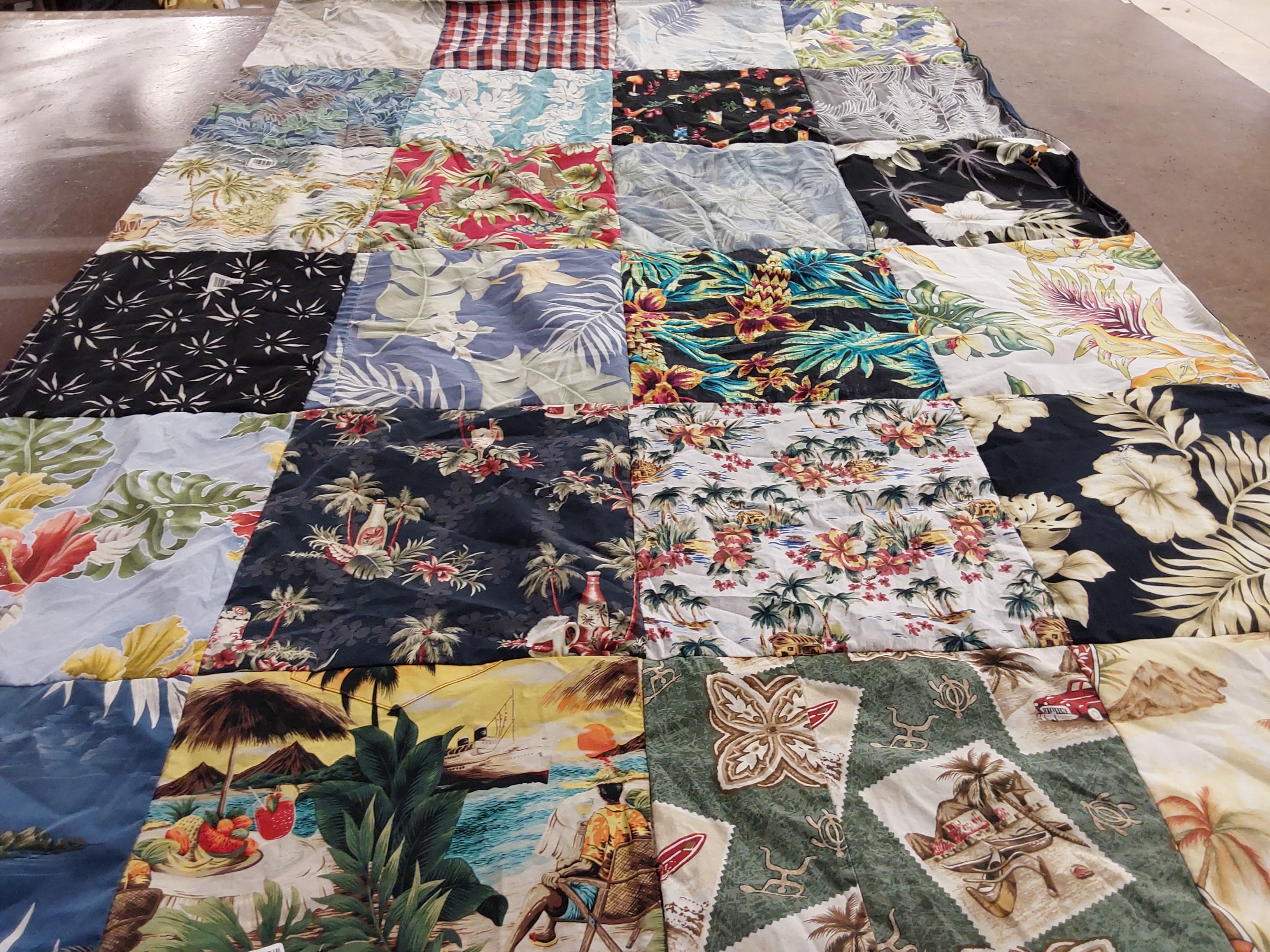 T-shirt quilt with travel, nature themes by Lindsay from CA