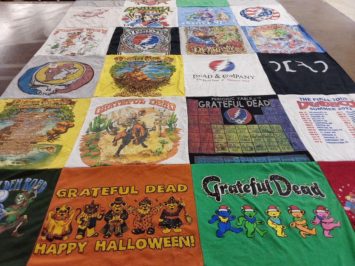 T-shirt quilt with music, concerts themes by ron from VA