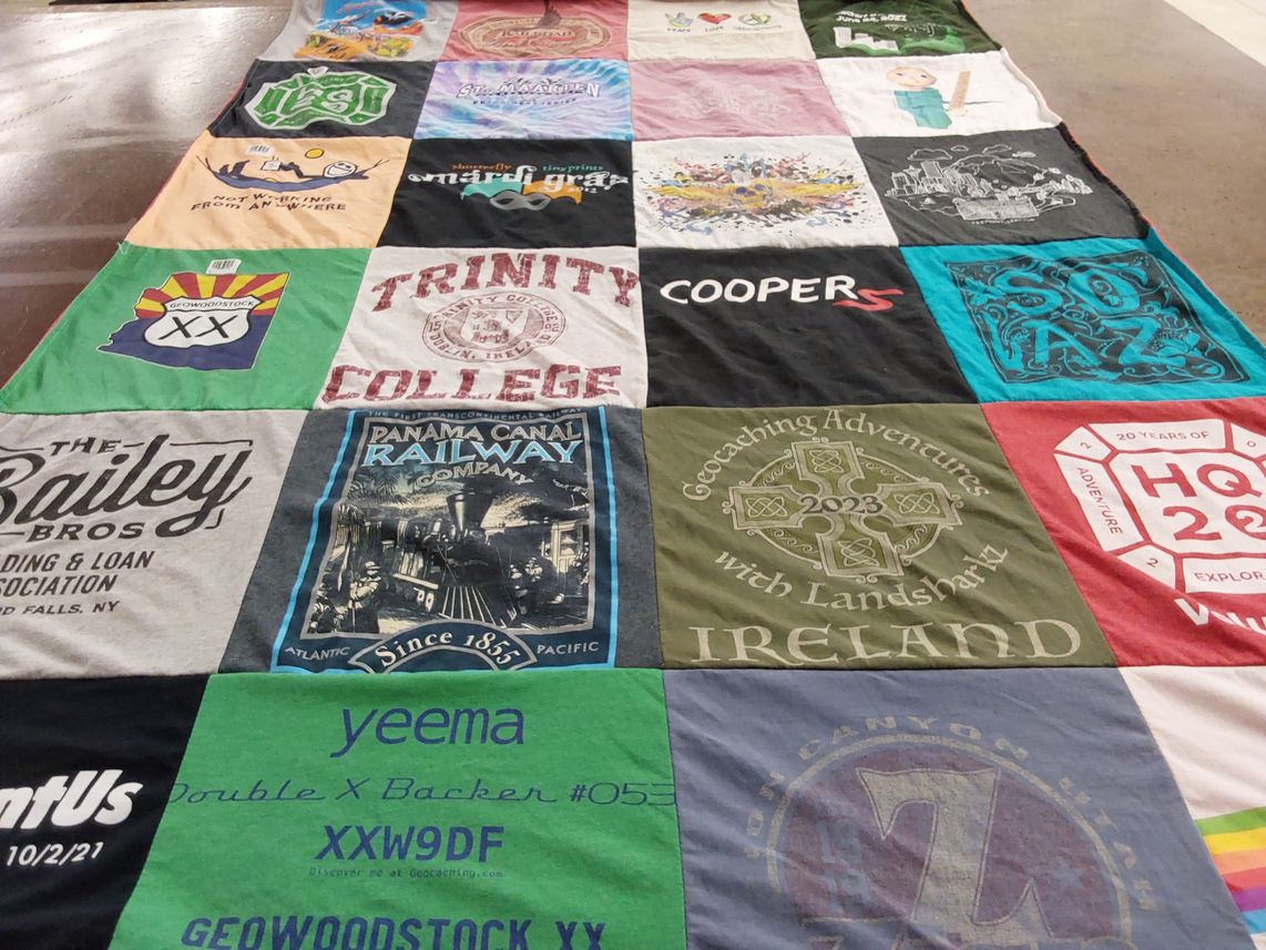T-shirt quilt from trinity college by Gayle from AZ