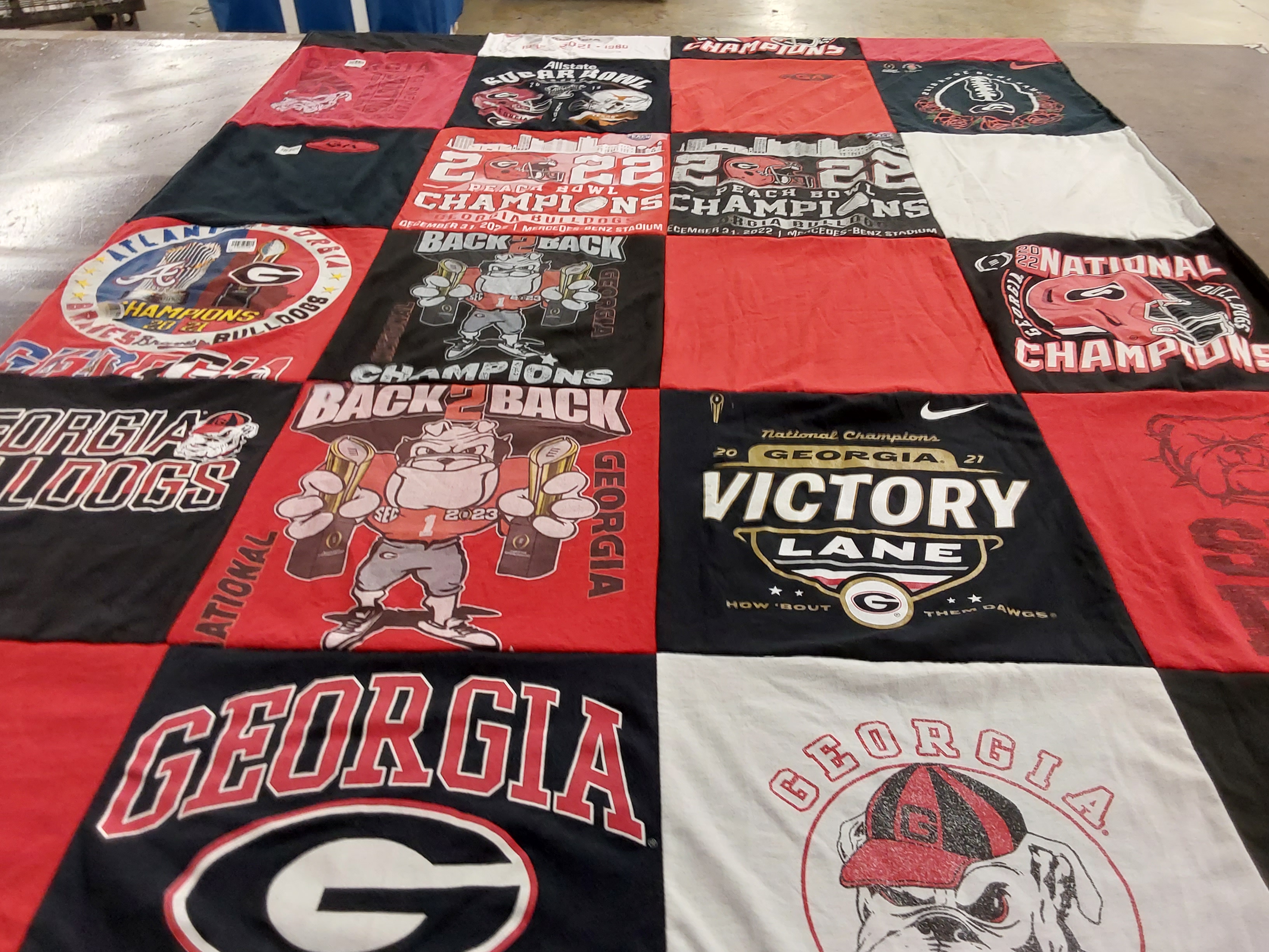 T-shirt quilt featuring university of georgia bulldogs by June from GA