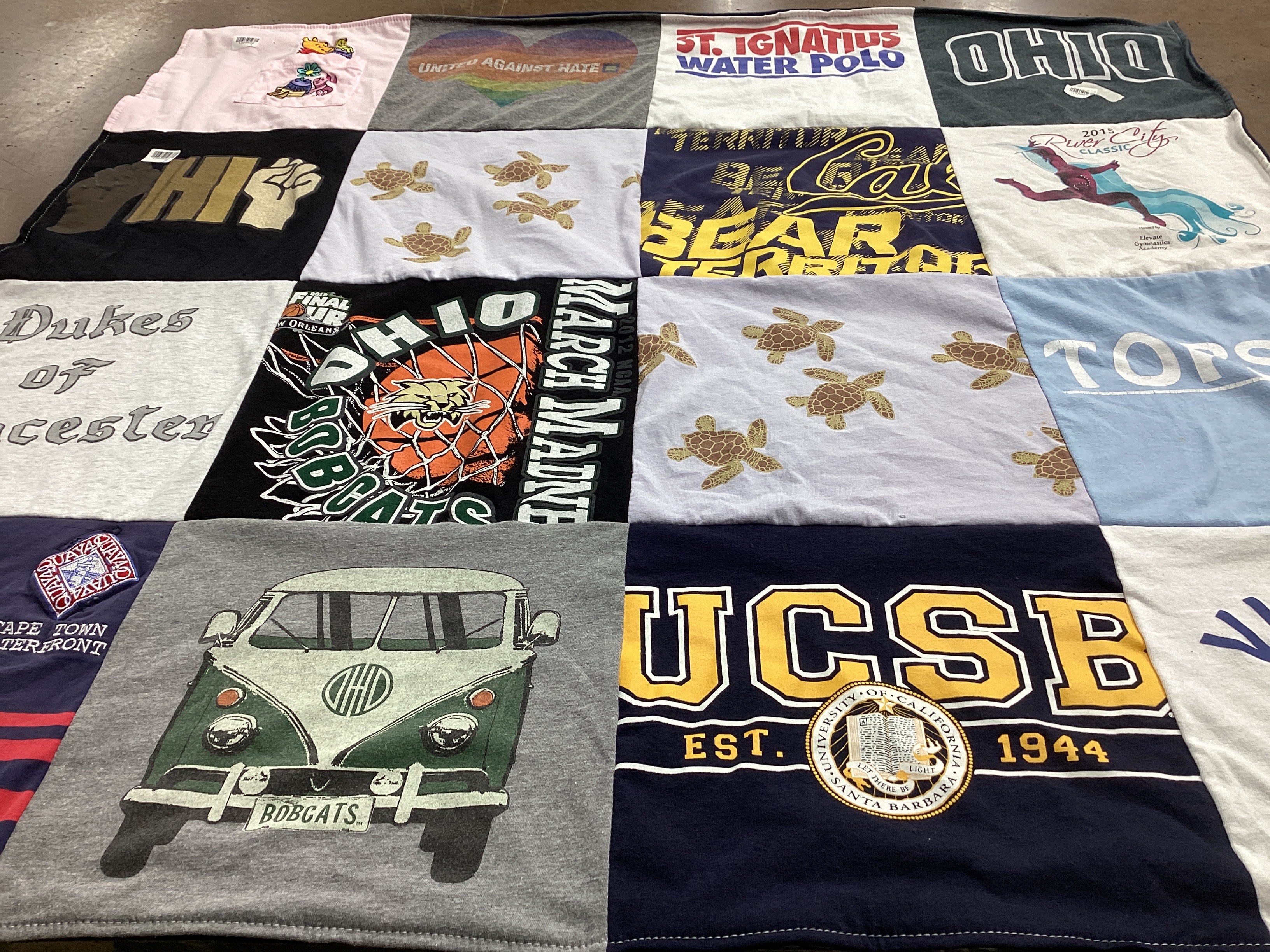 T-shirt quilt featuring ohio bobcats by Marcy from MD