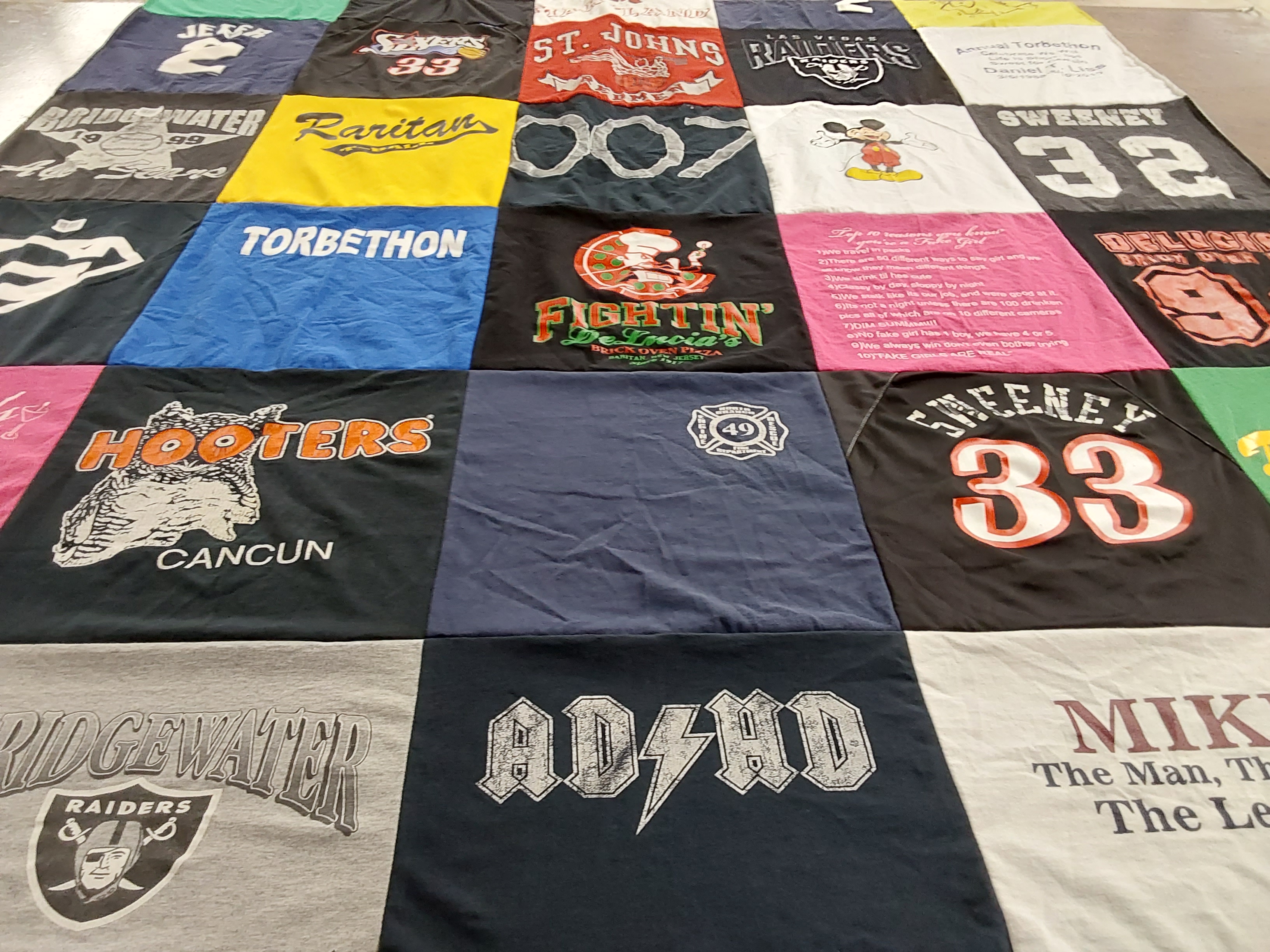 T-shirt quilt featuring bridgewater raiders by Joanne from NJ