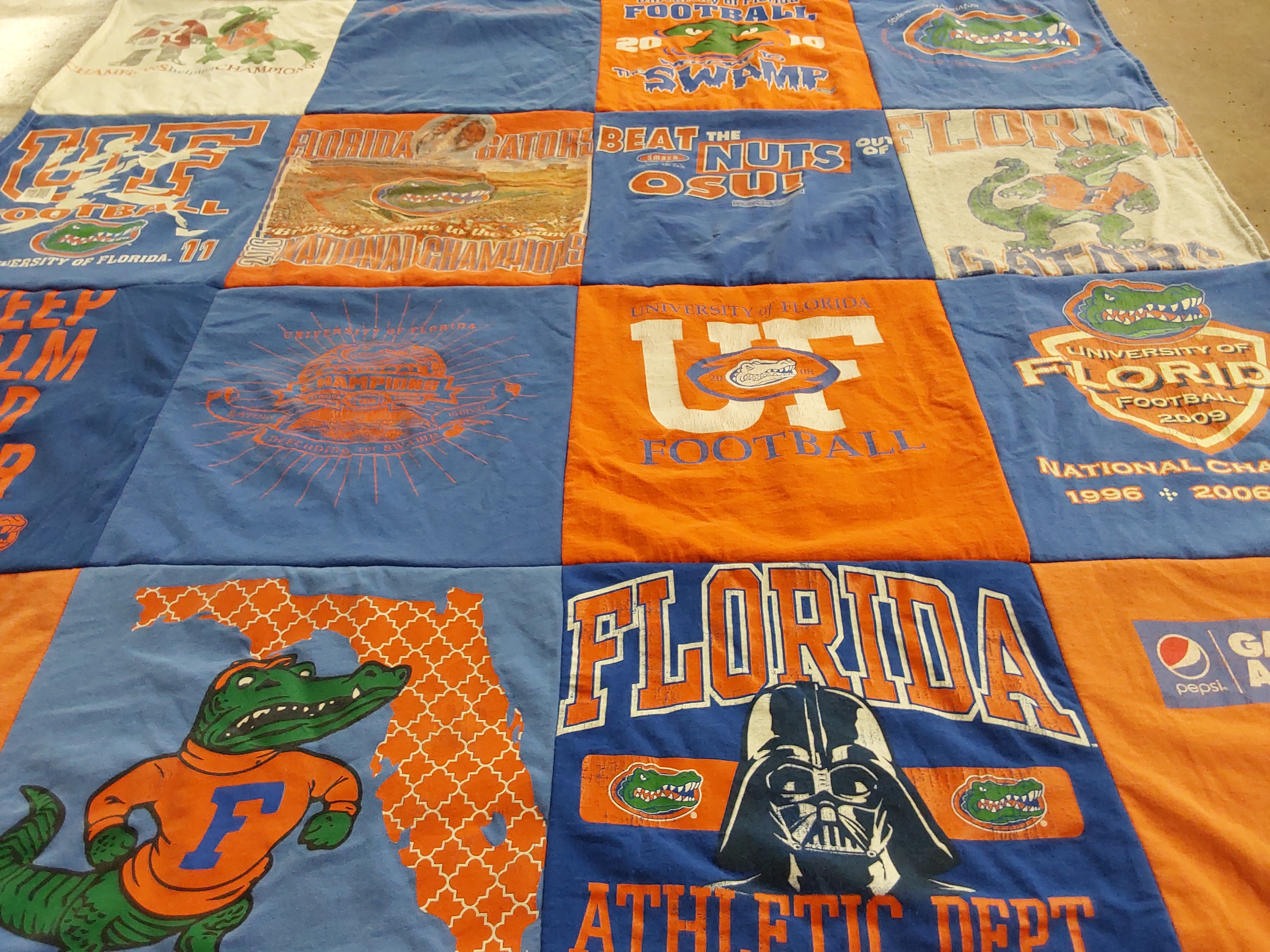 T-shirt quilt featuring university of florida gators football by Bernadette from DC