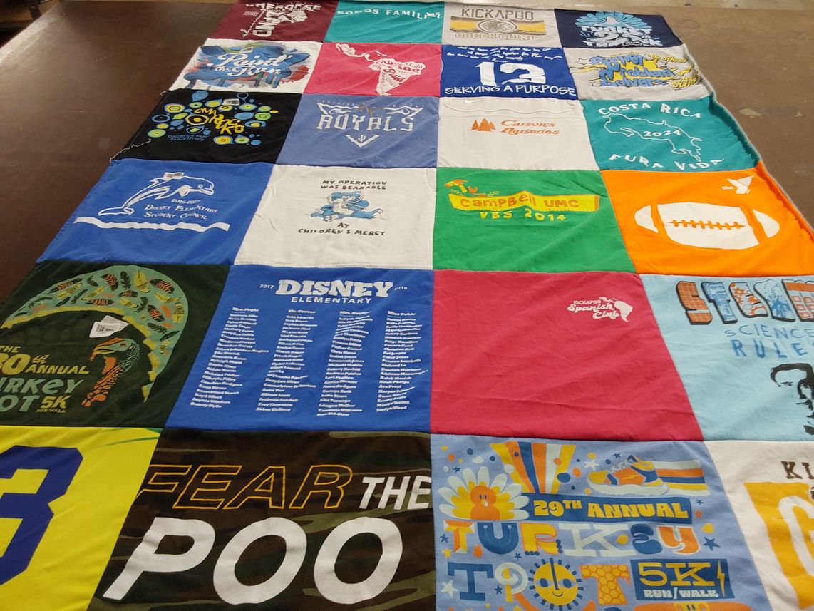 T-shirt quilt from disney elementary by Kristen from MO