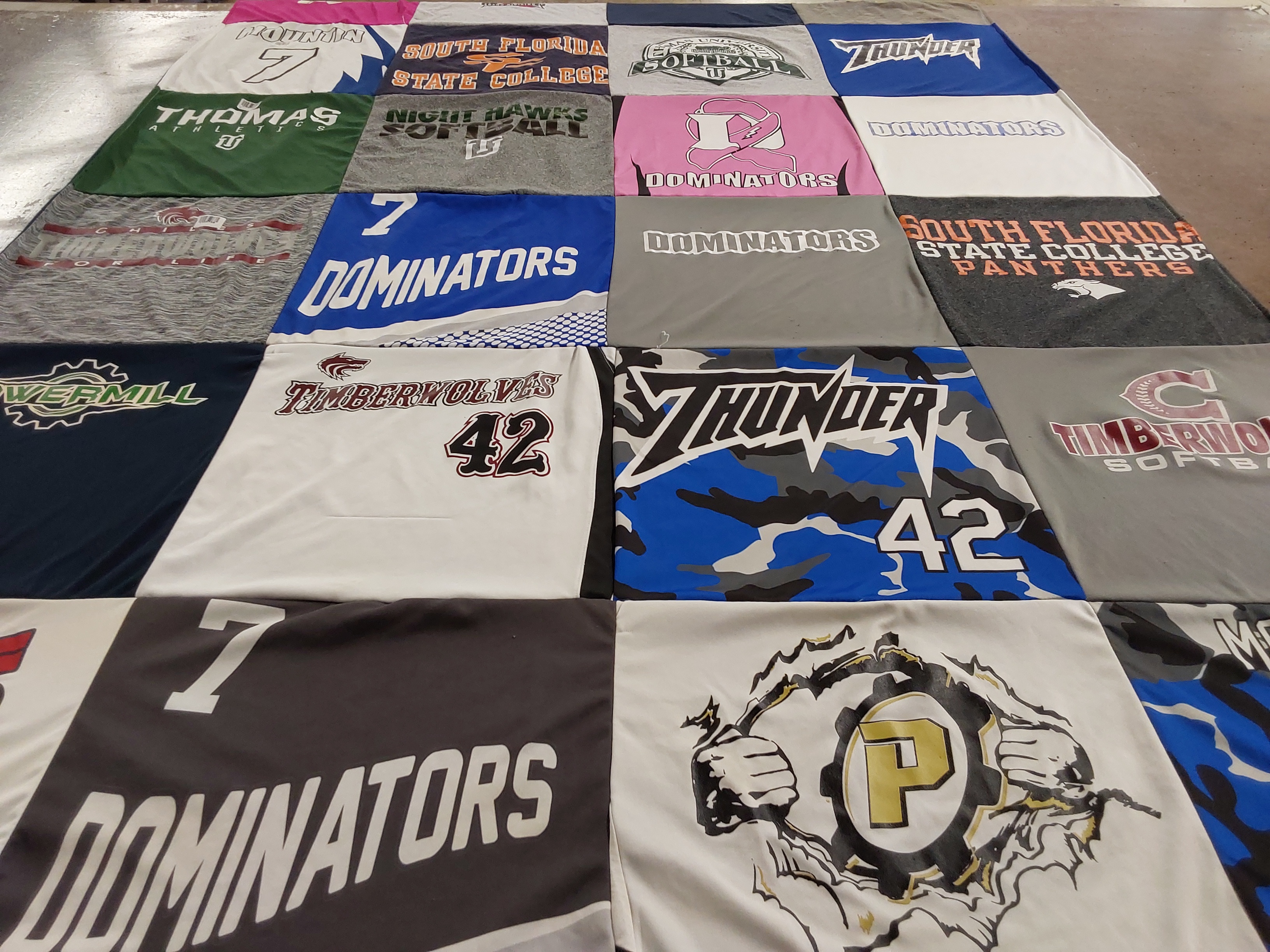 T-shirt quilt featuring timberwolves, dominators by Eric from FL