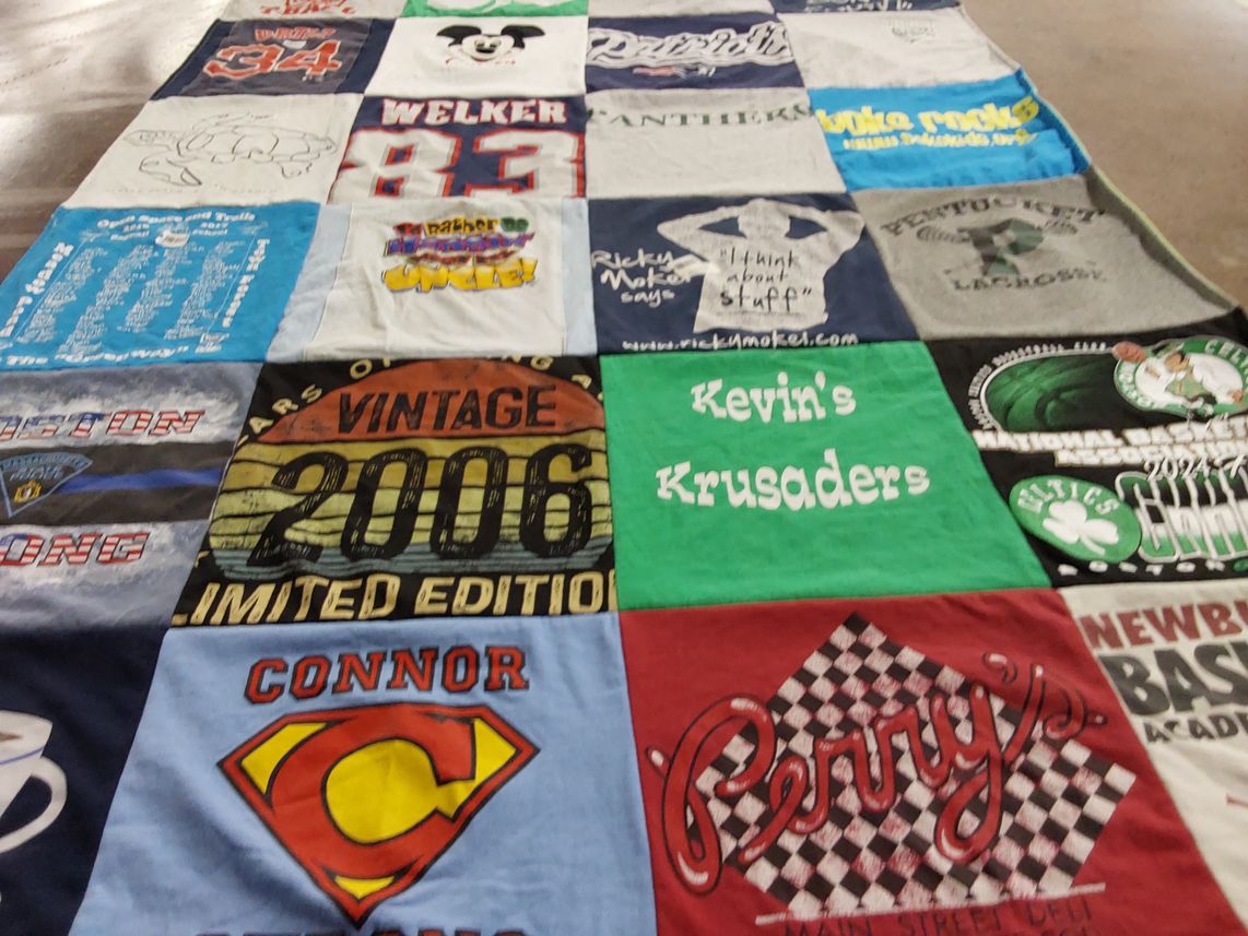 T-shirt quilt featuring boston college, boston red sox by Sarah from MA