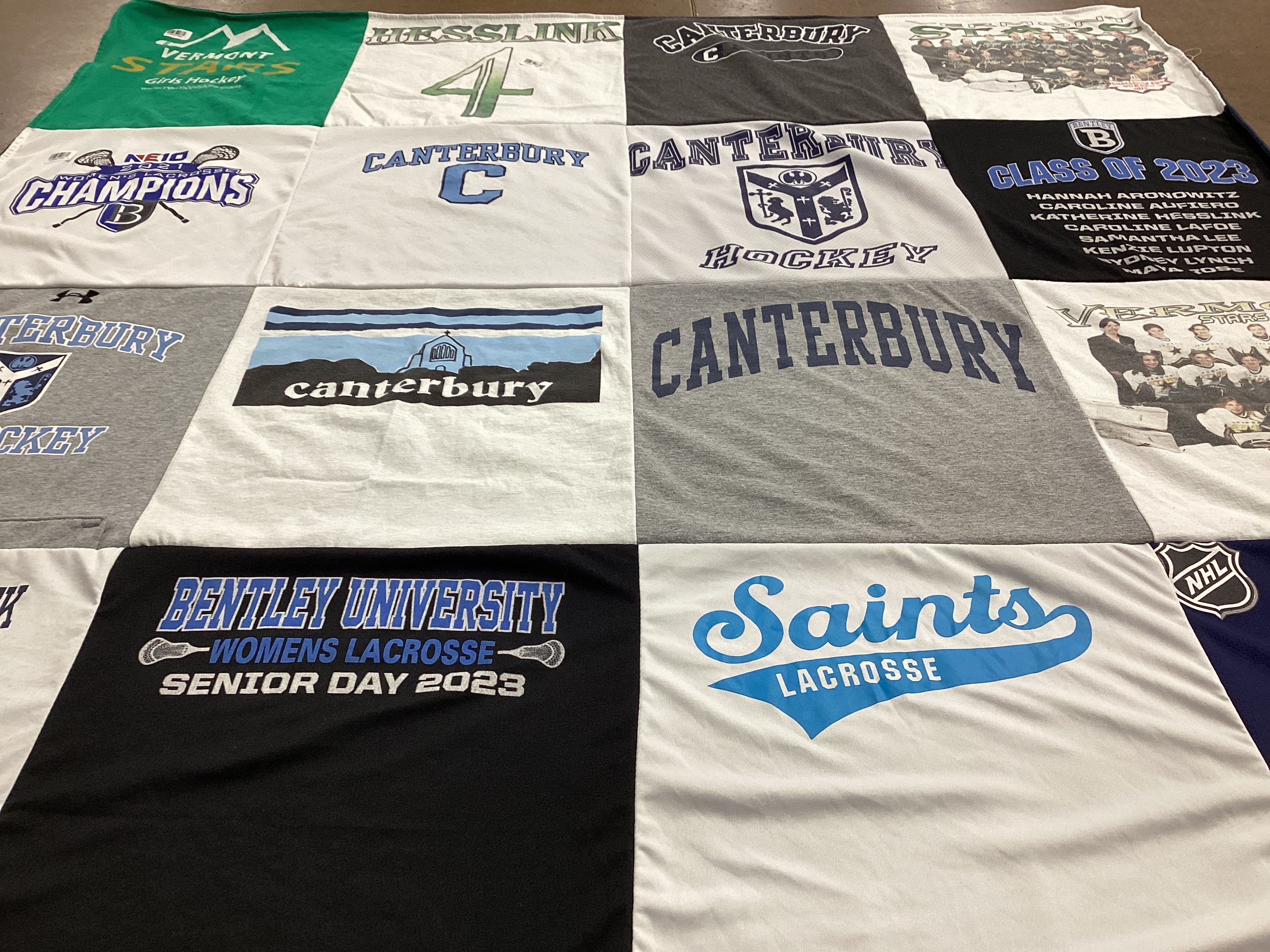 T-shirt quilt featuring canterbury hockey by Cynthia from MA
