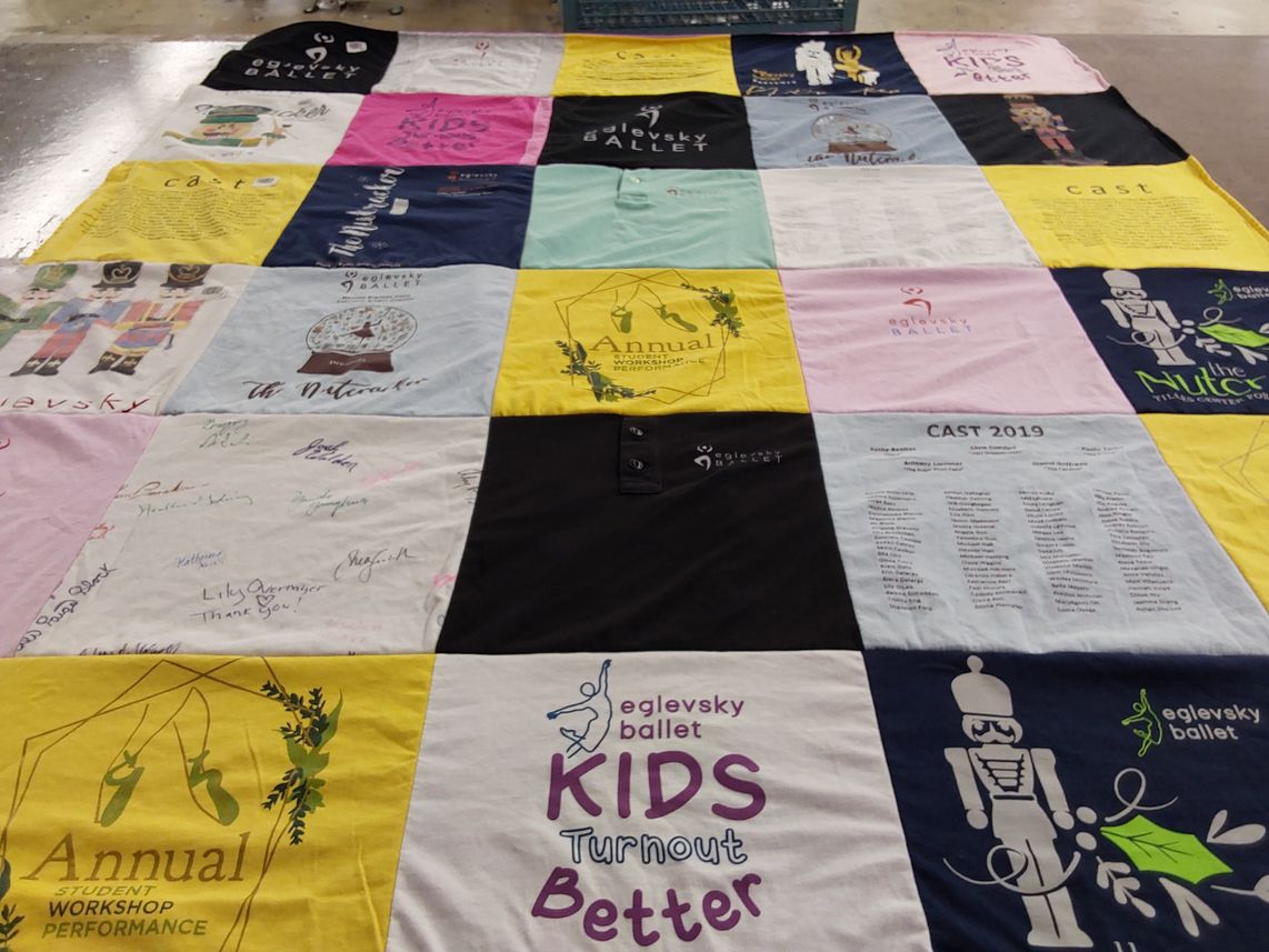 T-shirt quilt with ballet, performance themes by Angela from NY