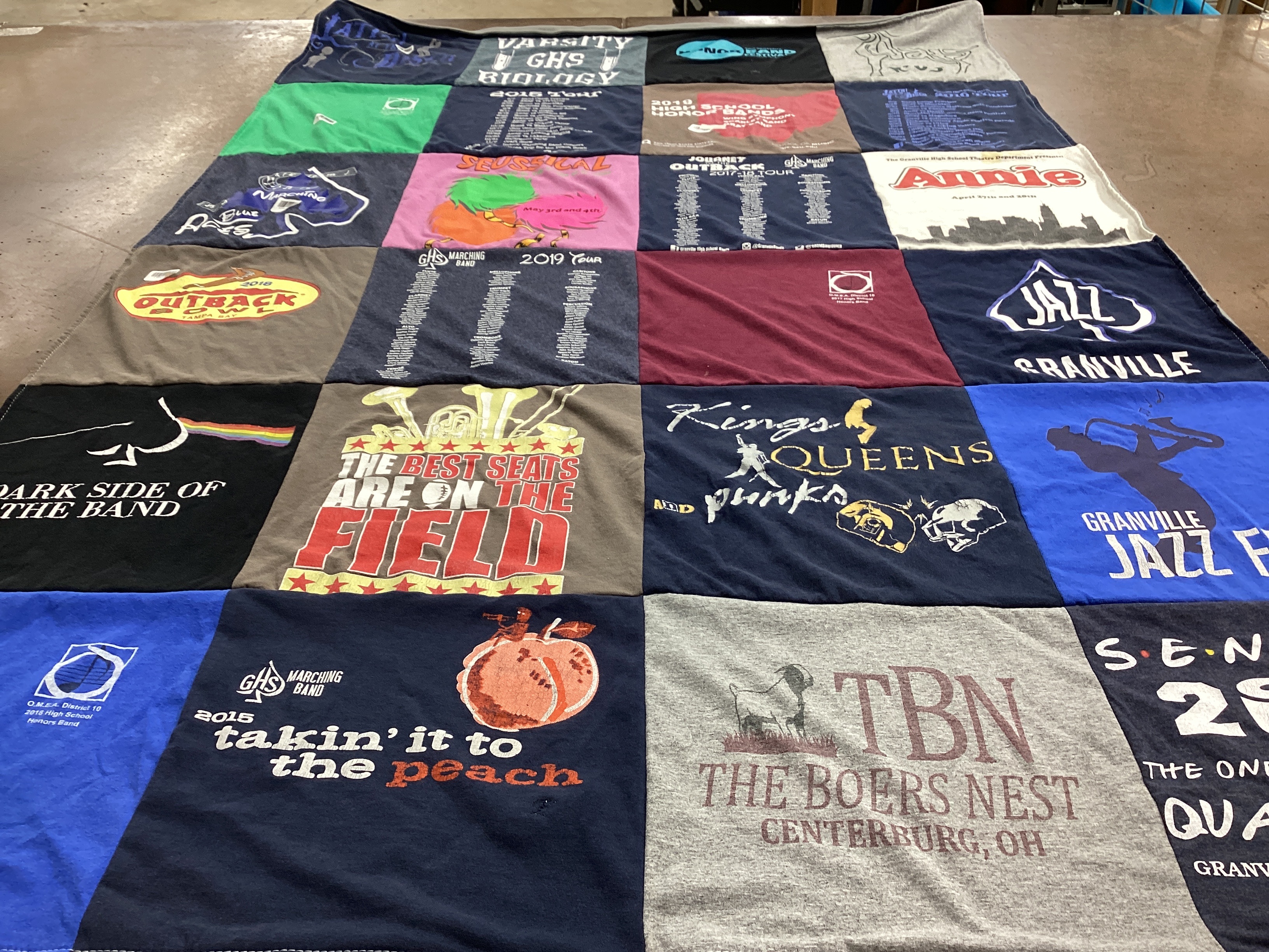 T-shirt quilt from granville high school by Lacey from MO
