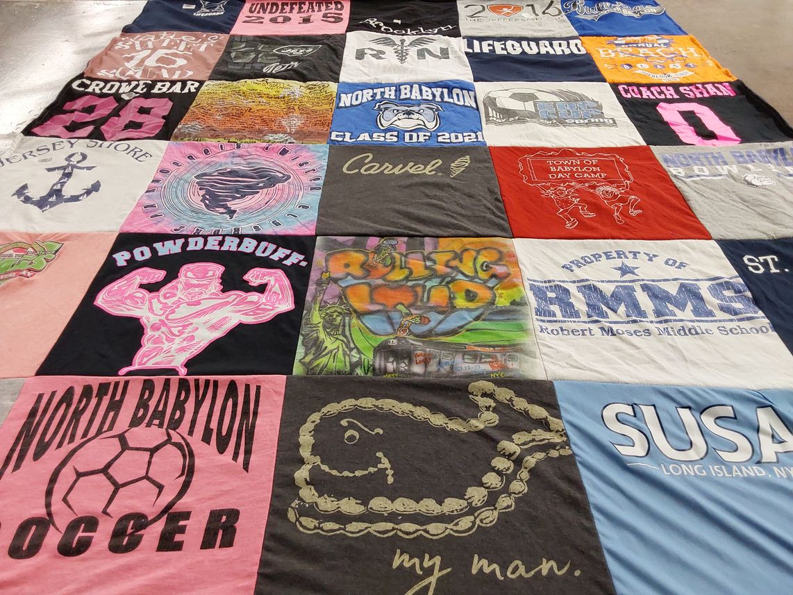 T-shirt quilt featuring north babylon soccer by Margaret from NY