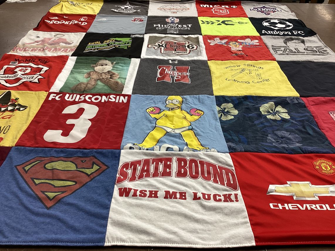 T-shirt quilt featuring fc wisconsin by Lee from WI