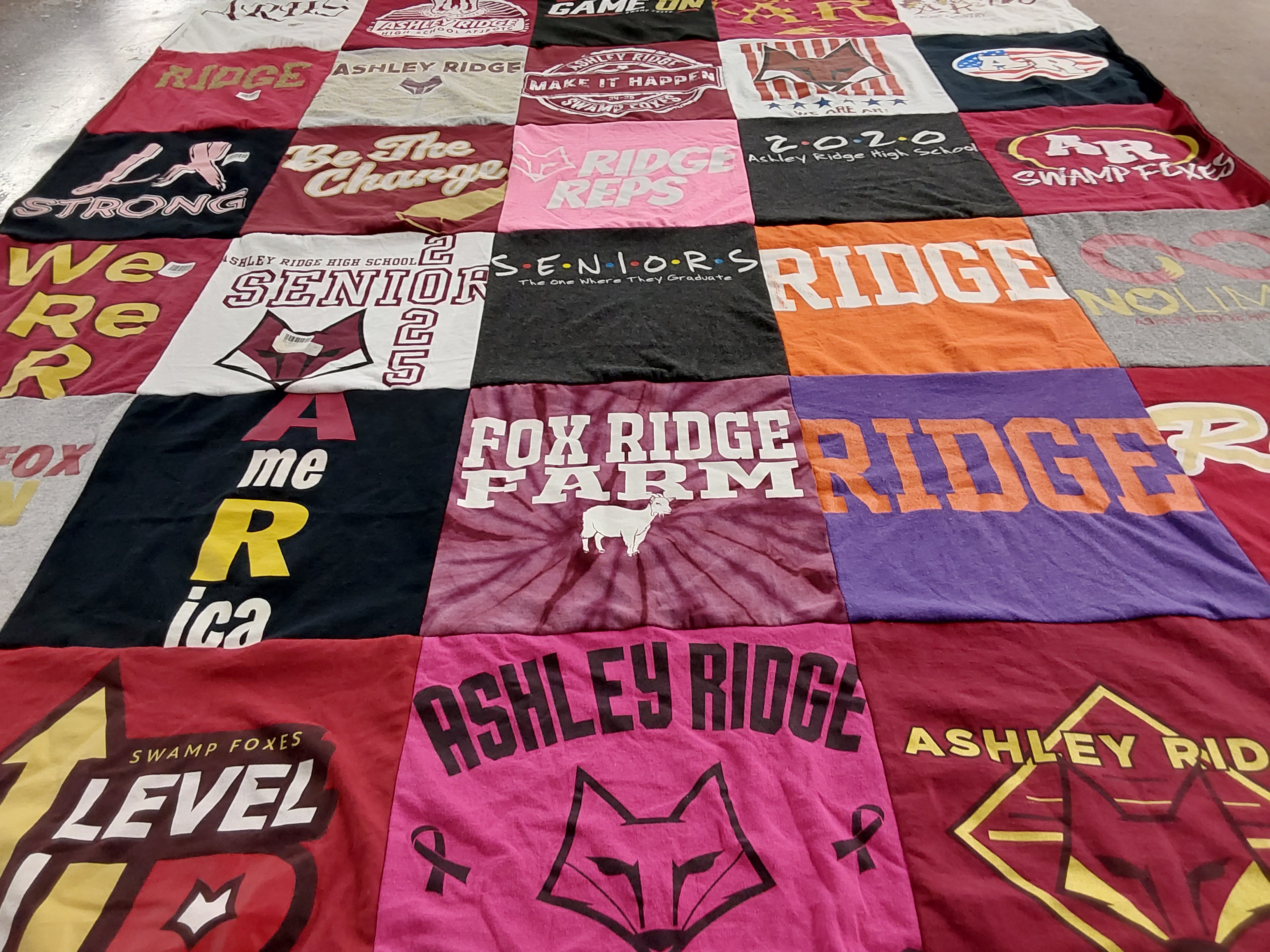 T-shirt quilt featuring swamp foxes by Stephanie from SC