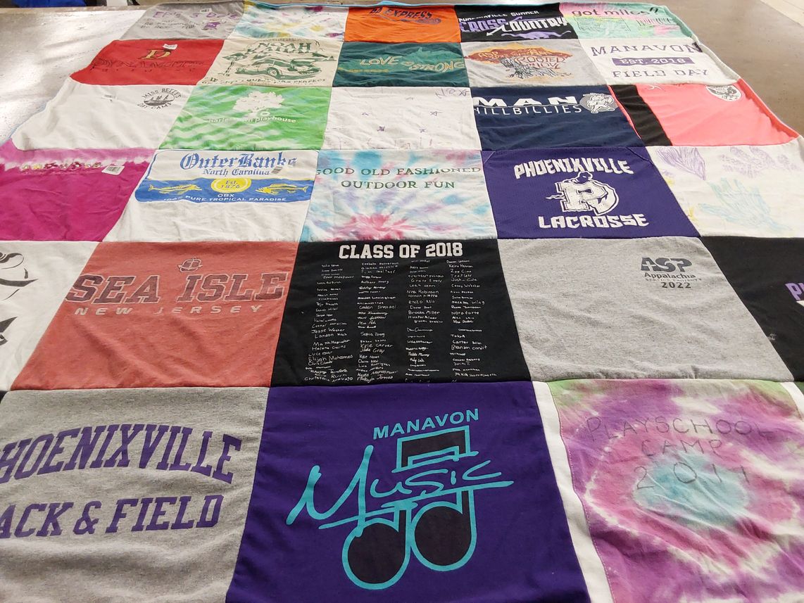 T-shirt quilt featuring phoenixville track and field by Jennifer from PA