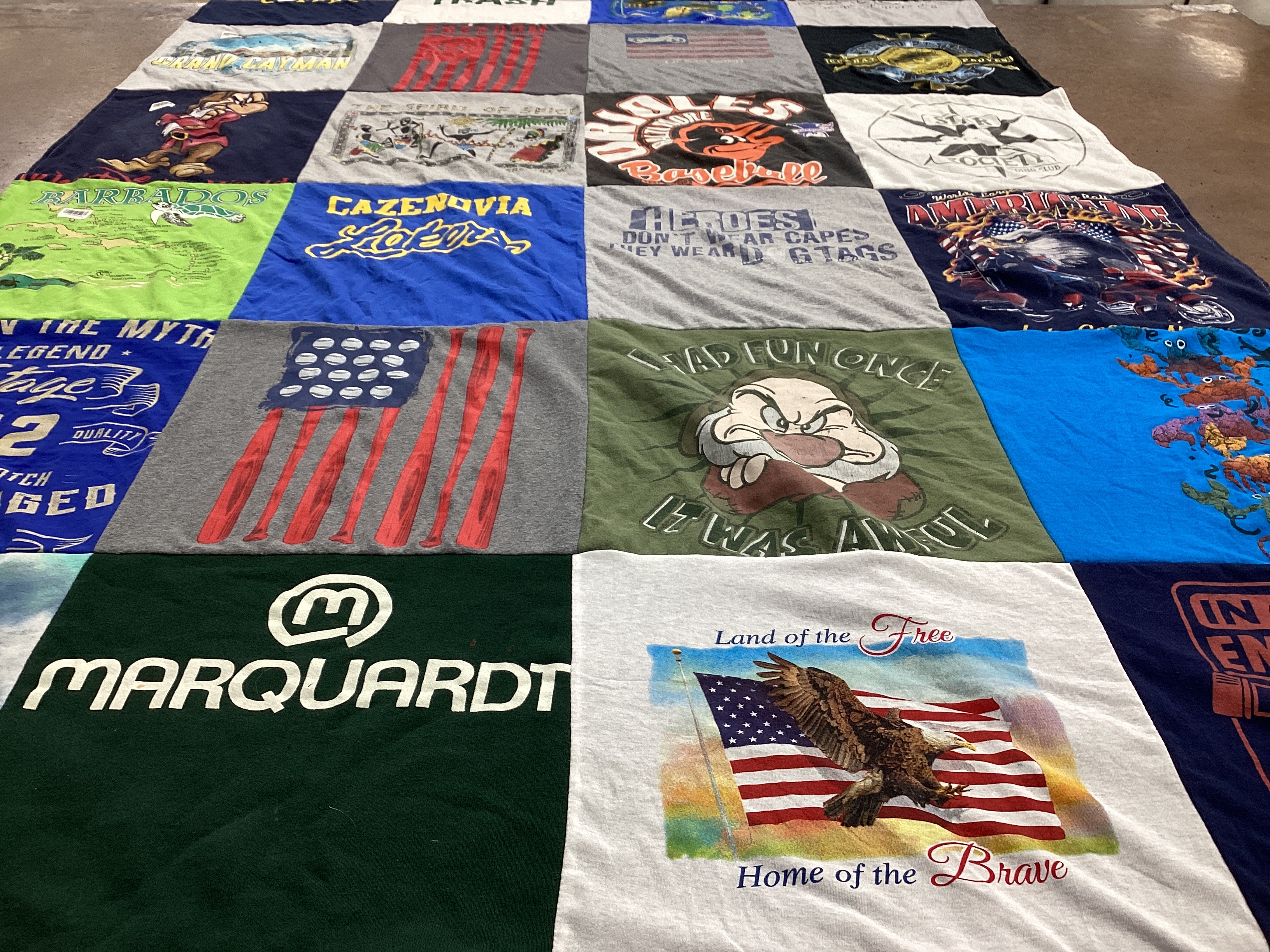 T-shirt quilt from cazenovia college by Elizabeth from NY