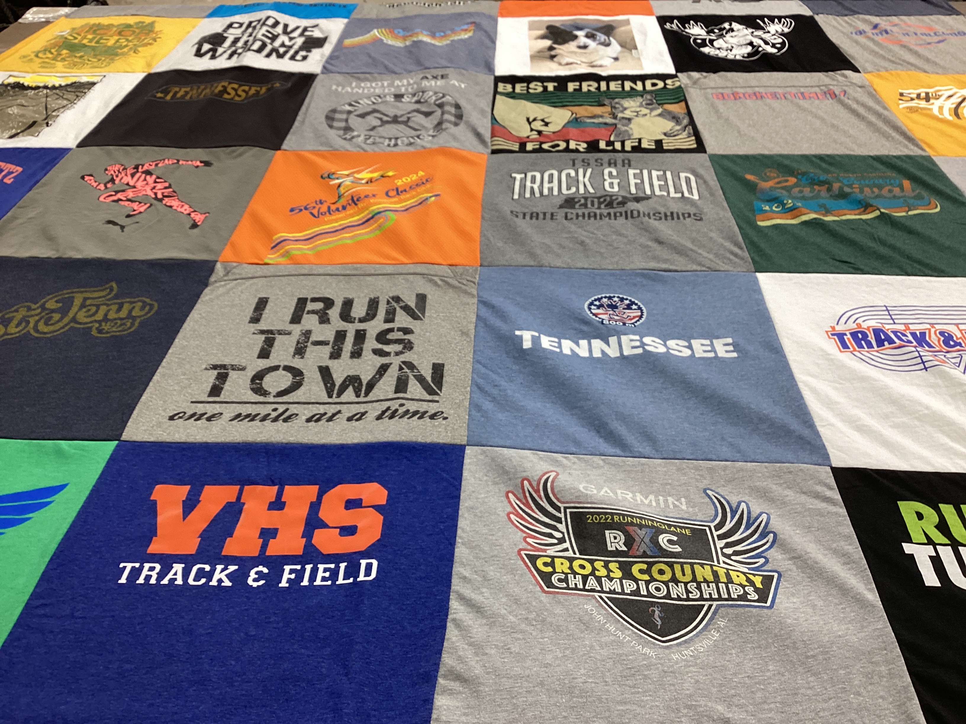 T-shirt quilt featuring rxc cross country team by Stefania from TN
