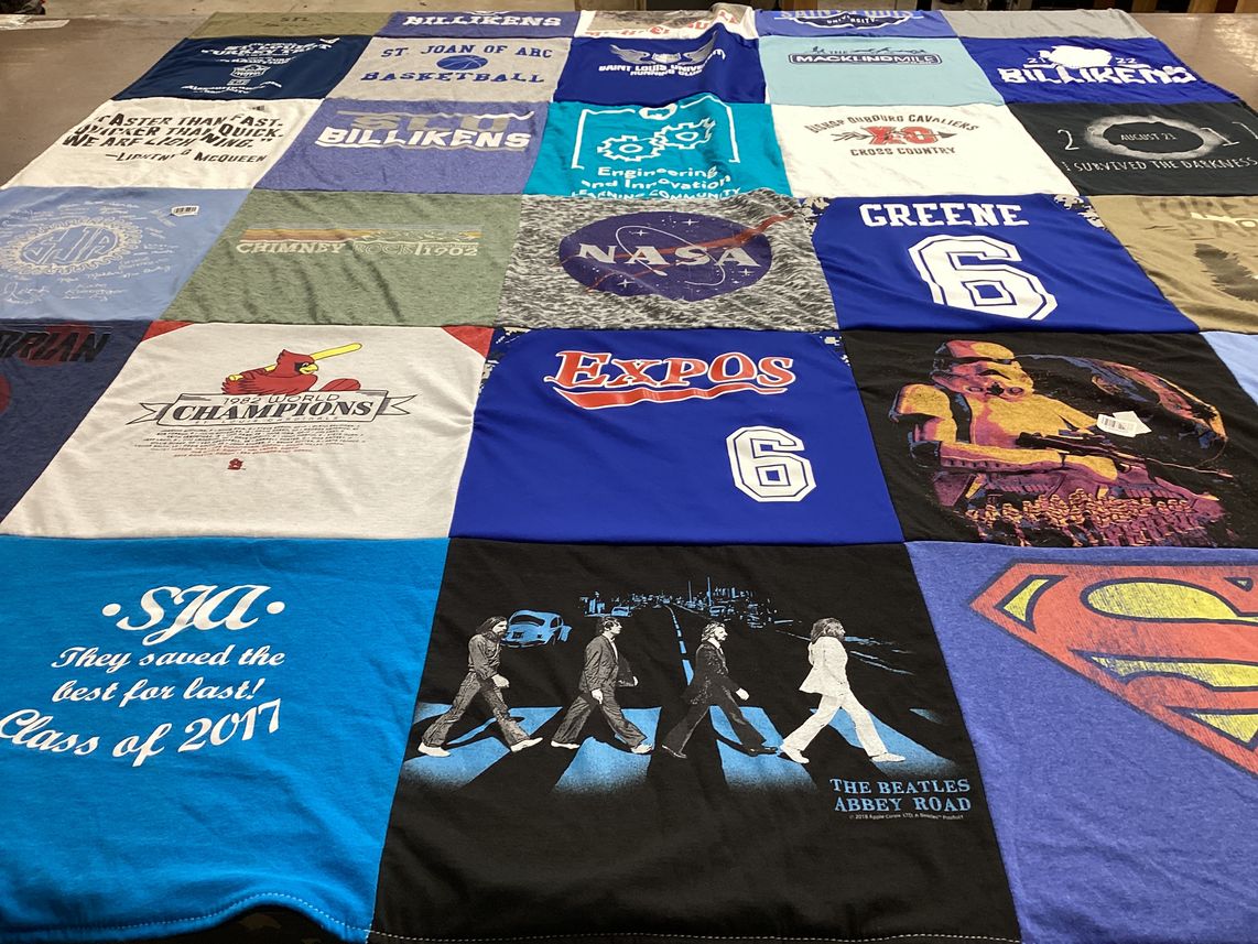 T-shirt quilt featuring st louis cardinals, expos by Julie from MO