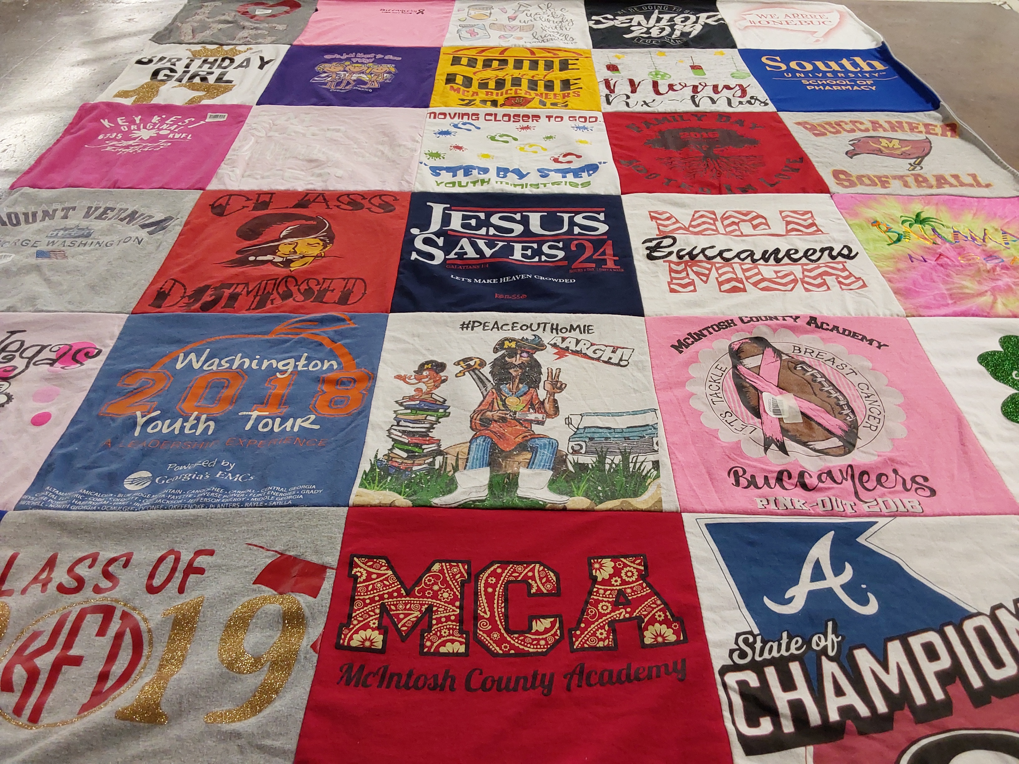 T-shirt quilt featuring buccaneers by Melissa from GA