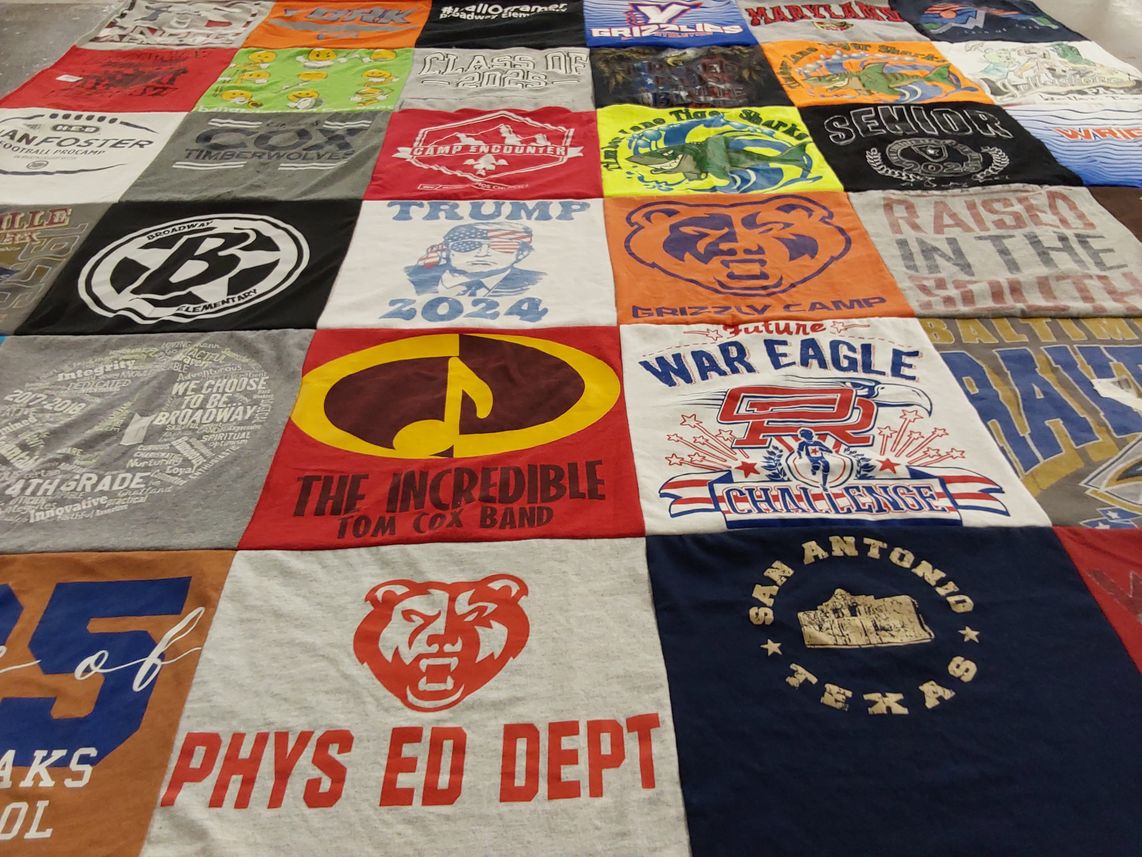 T-shirt quilt featuring baltimore ravens, timberwolves by Amber from PA