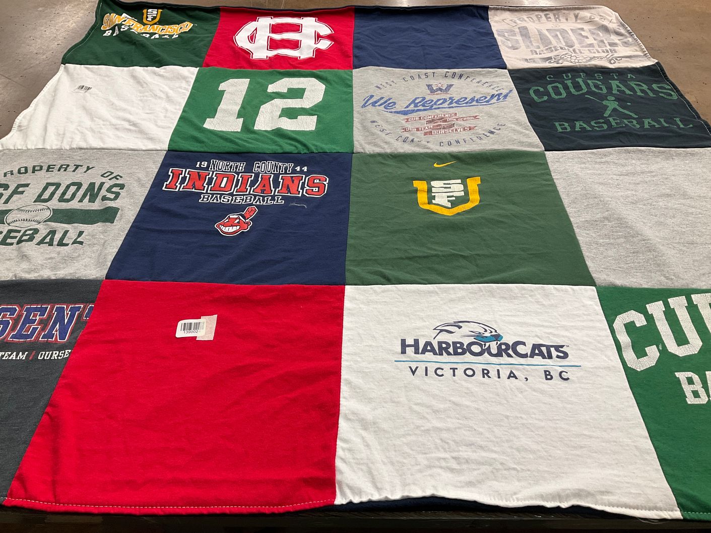 T-shirt quilt featuring cuesta college cougars baseball, san francisco dungons baseball by Consuelo from CO
