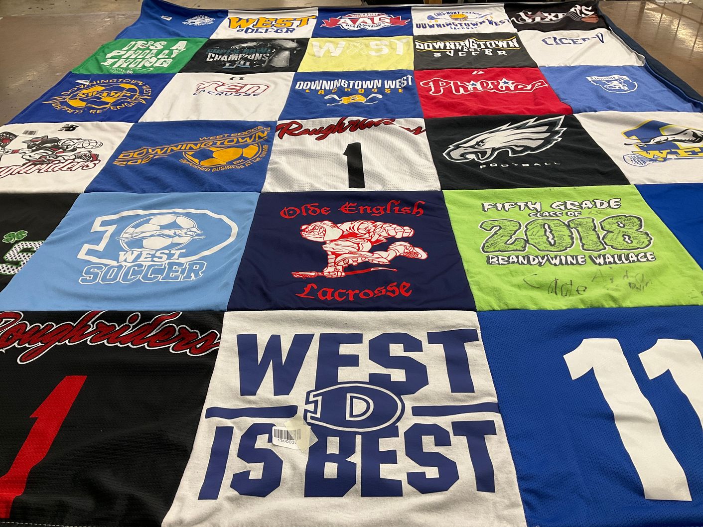 T-shirt quilt featuring roughriders by Liz from PA