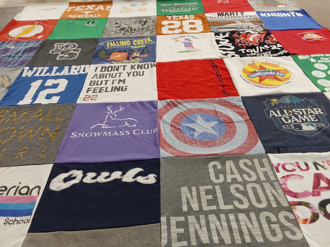 T-shirt quilt featuring owls by Jill from TX