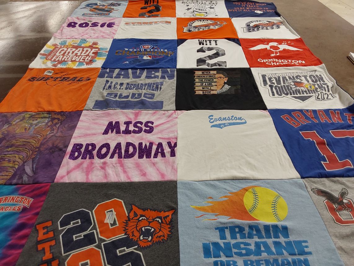 T-shirt quilt featuring eaglets by Eliza from IL