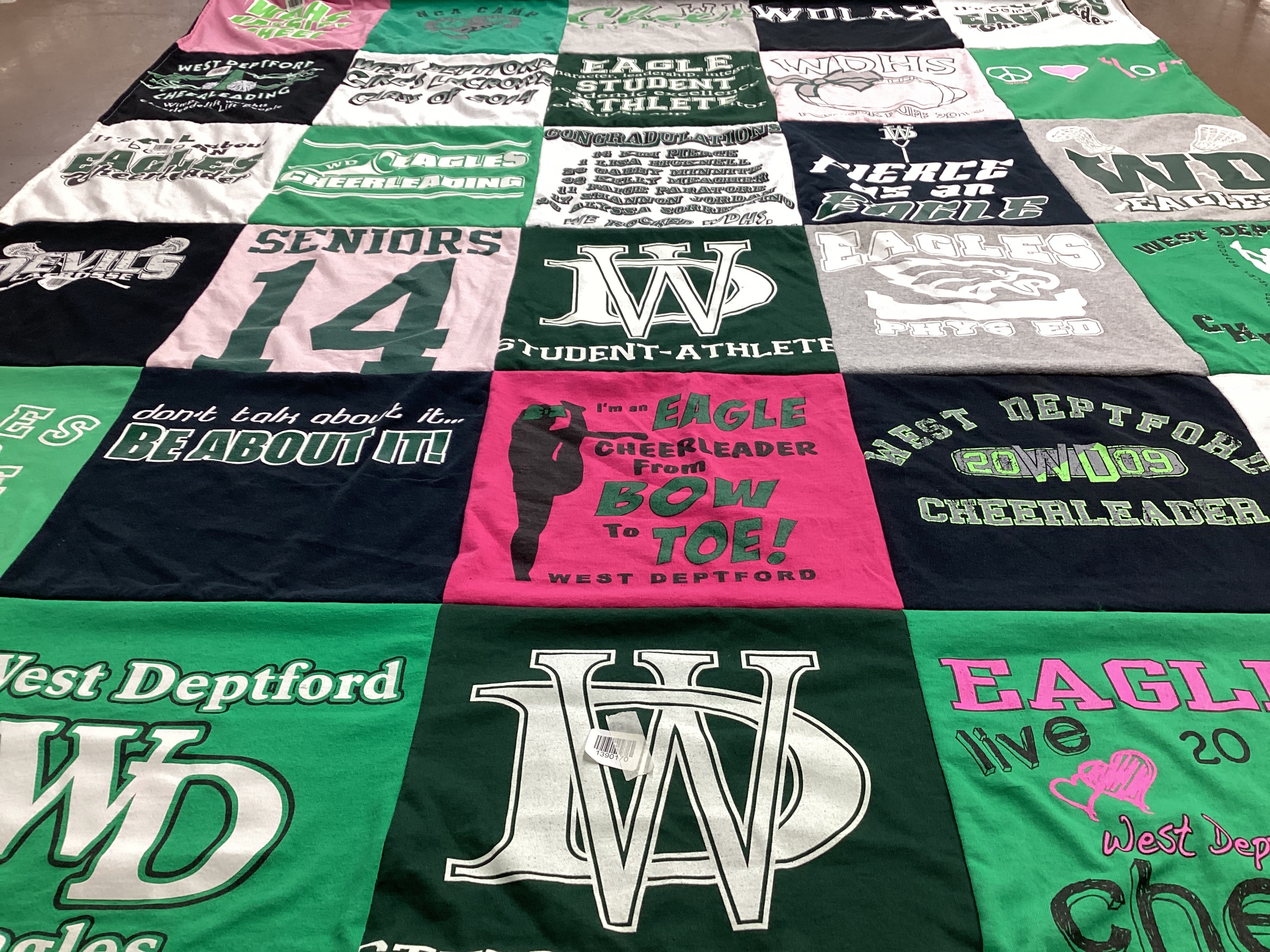 T-shirt quilt featuring west deptford eagles by Alyssa from NJ