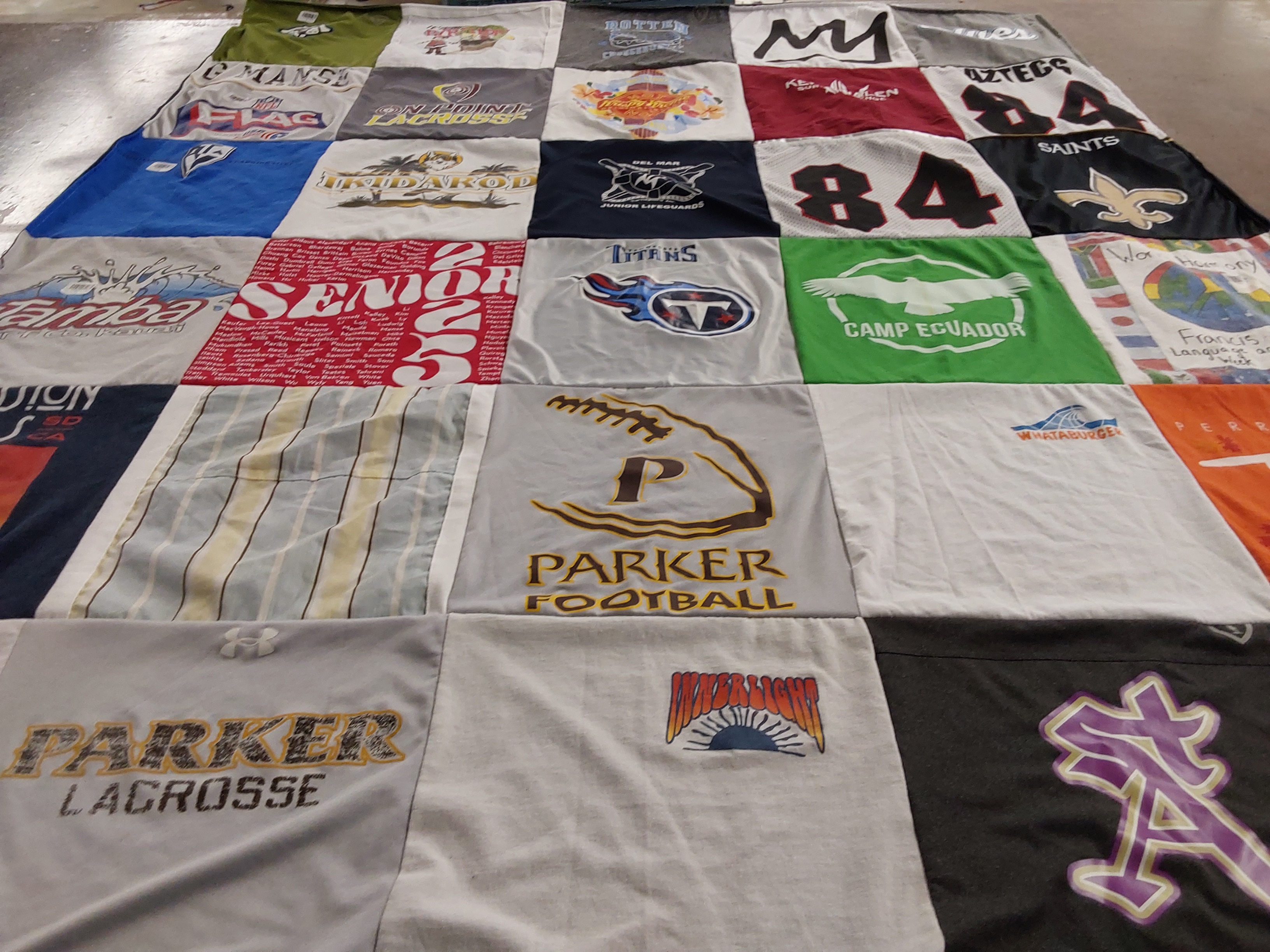 T-shirt quilt featuring parker high school football, parker high school lacrosse by Tammy from CA